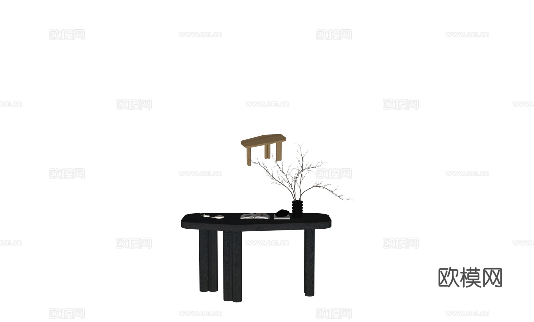 现代条案端景台su模型