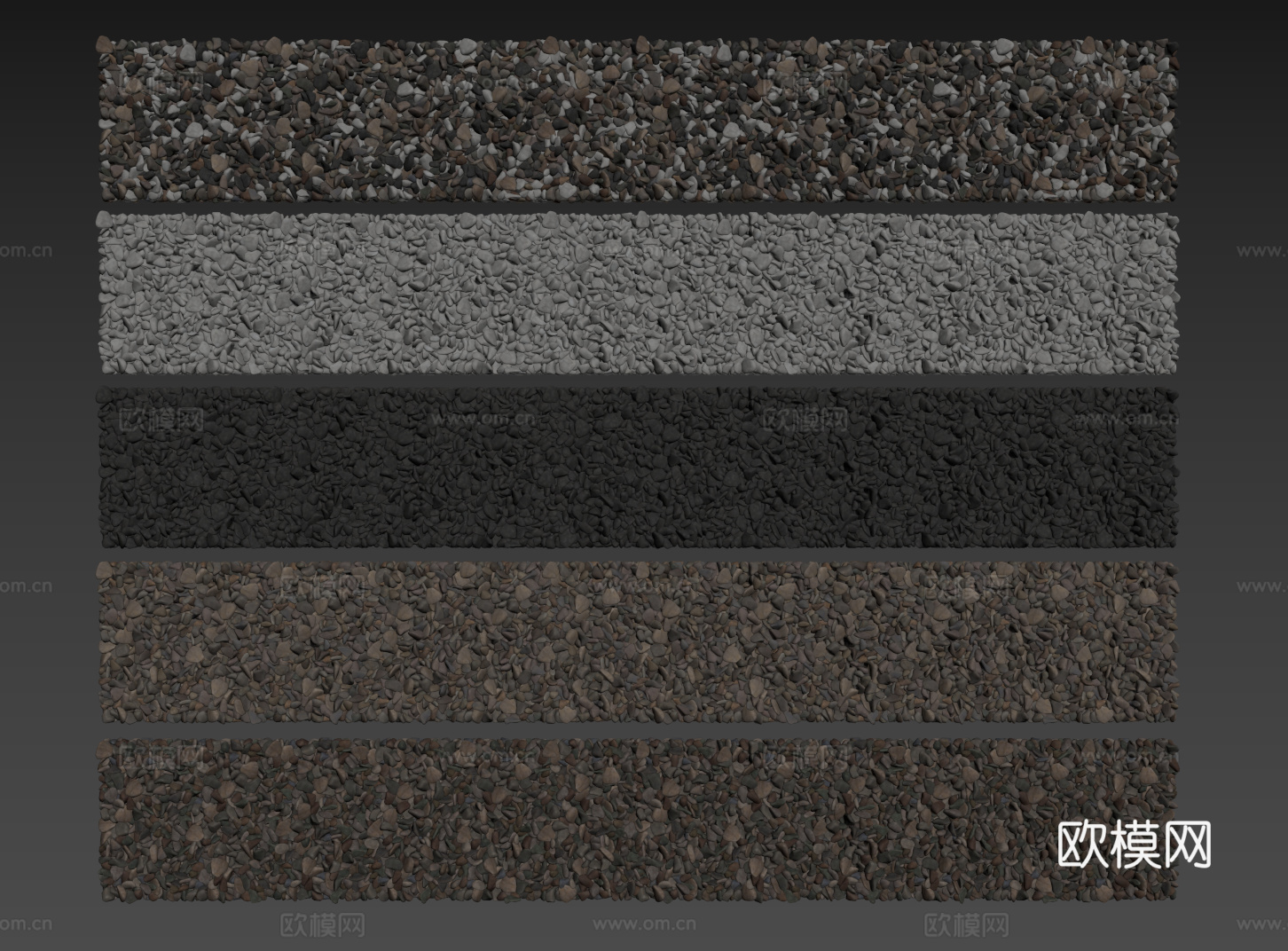 现代鹅卵石 石头石子 景观石  烁石碎石 铺面石子su模型