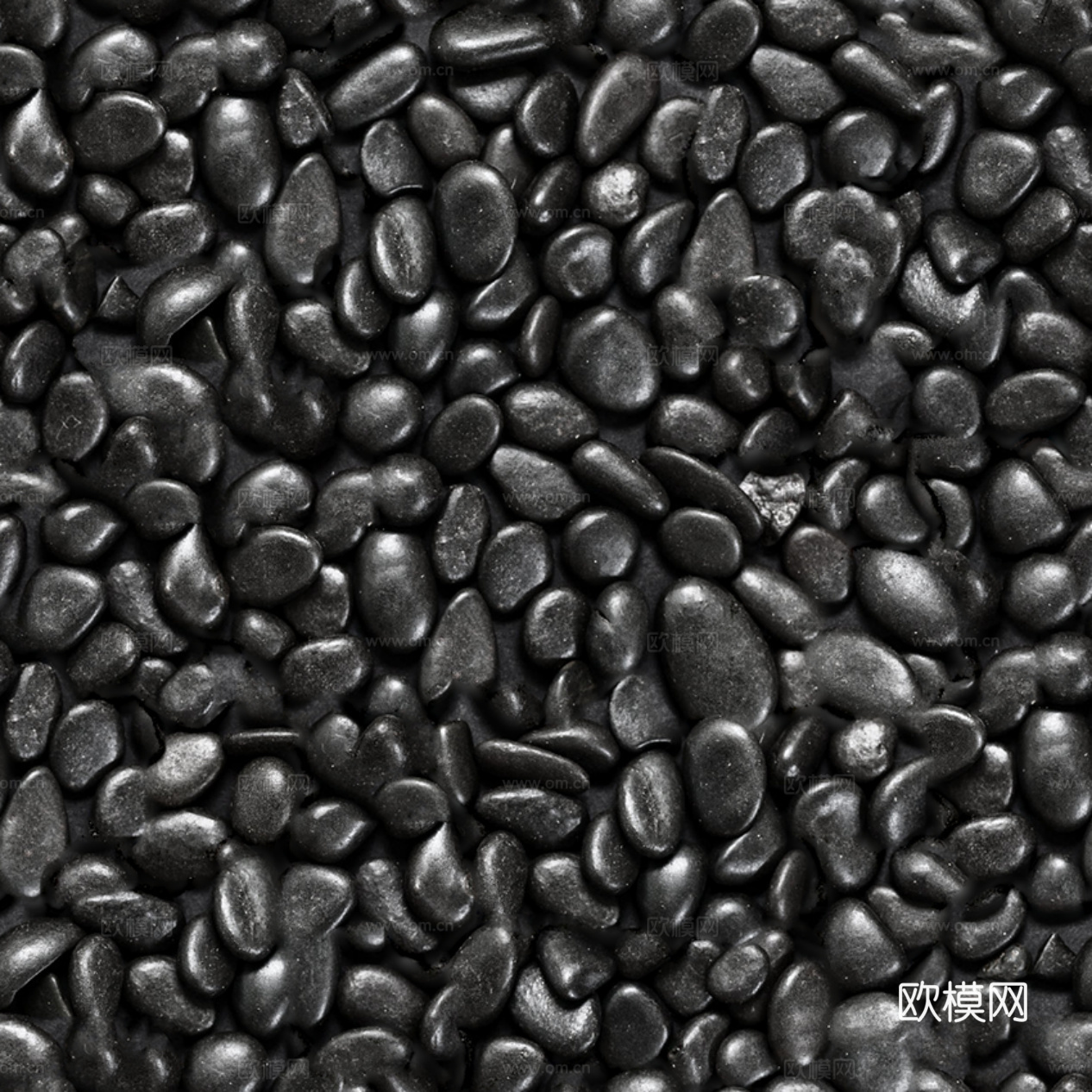 高清无缝黑色鹅卵石贴图