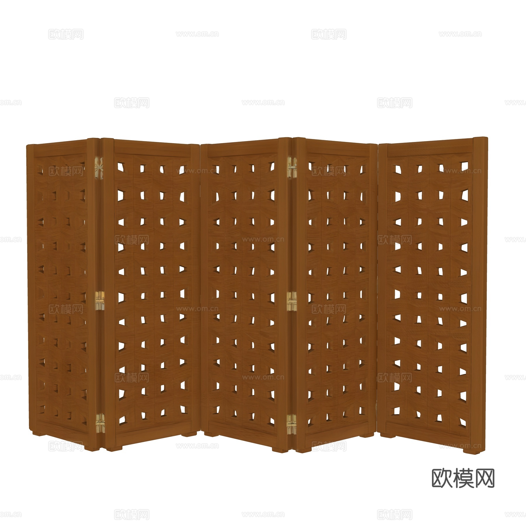 中古风屏风su模型