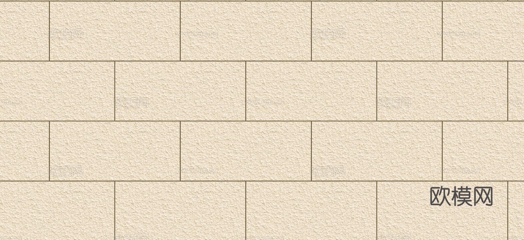 现代无缝米黄色工字拼真石漆 肌理漆砂岩漆 外墙漆贴图