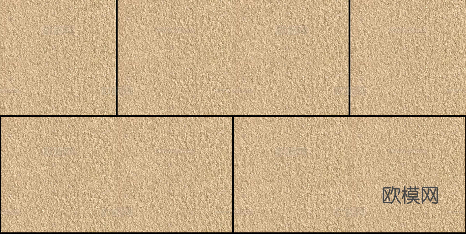 现代无缝黄色工字拼真石漆 肌理漆砂岩漆 外墙漆贴图