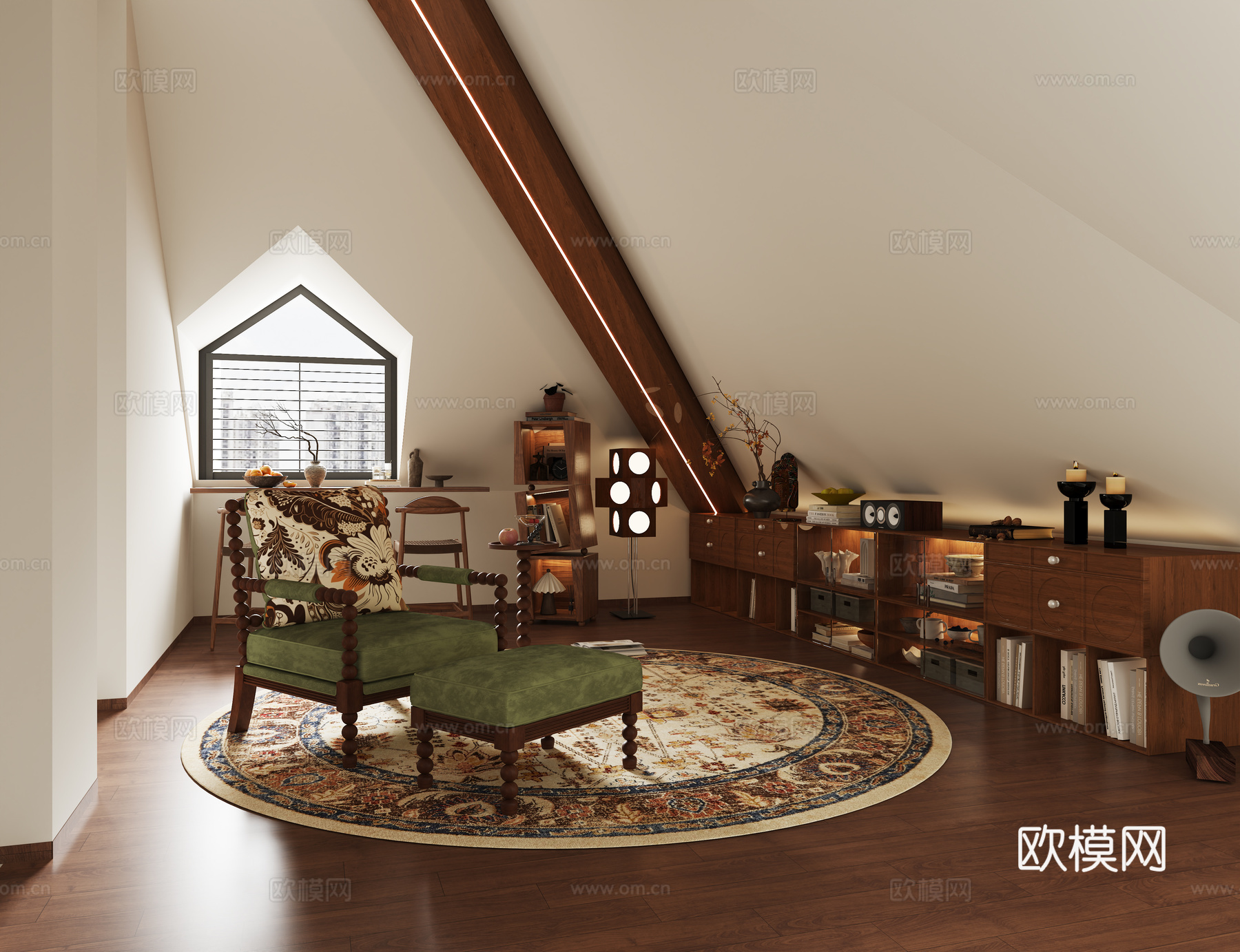 现代简约阁楼3d模型