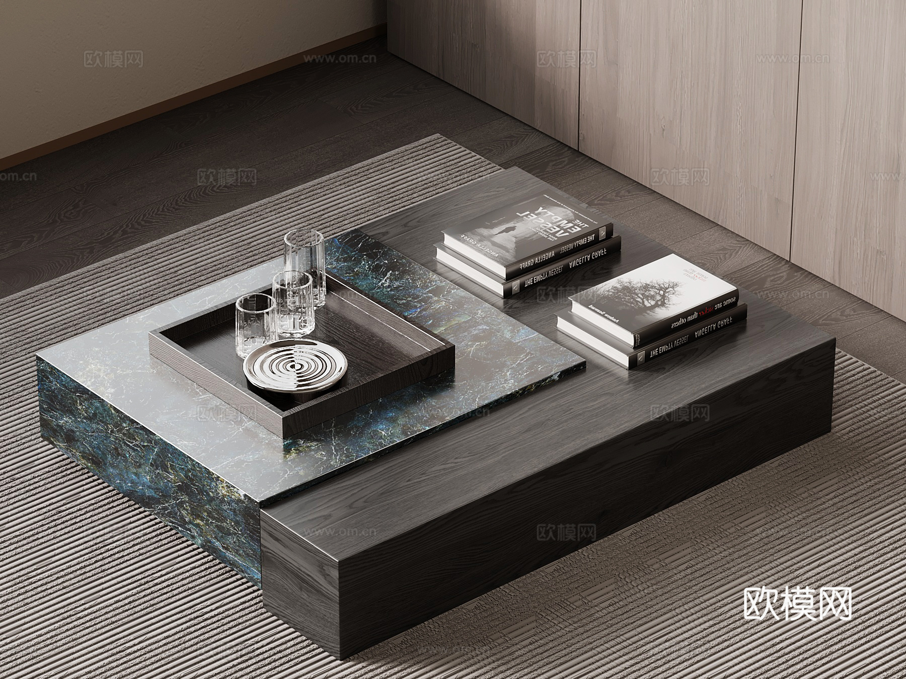 现代意式茶几su模型