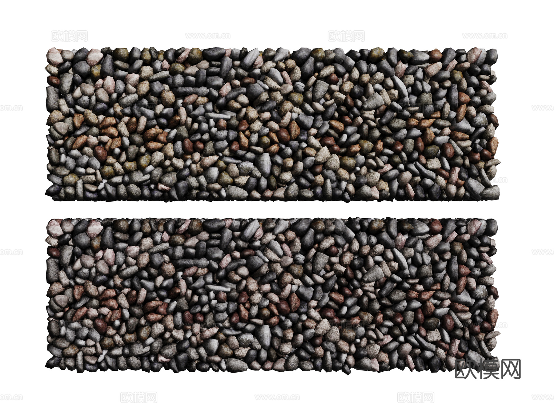 现代鹅卵石 石头石子 景观石  烁石碎石 铺面石子su模型