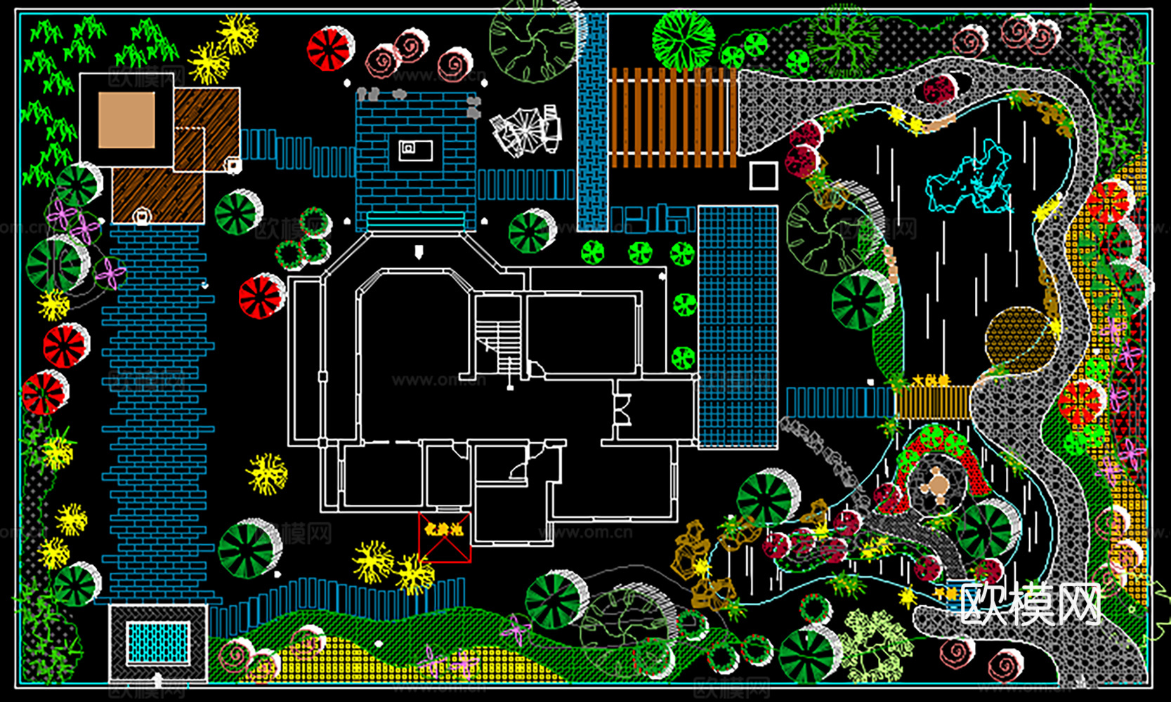 庭院 私家庭院 花园庭院 民宿庭院 别墅庭院 庭院露台cad施工图