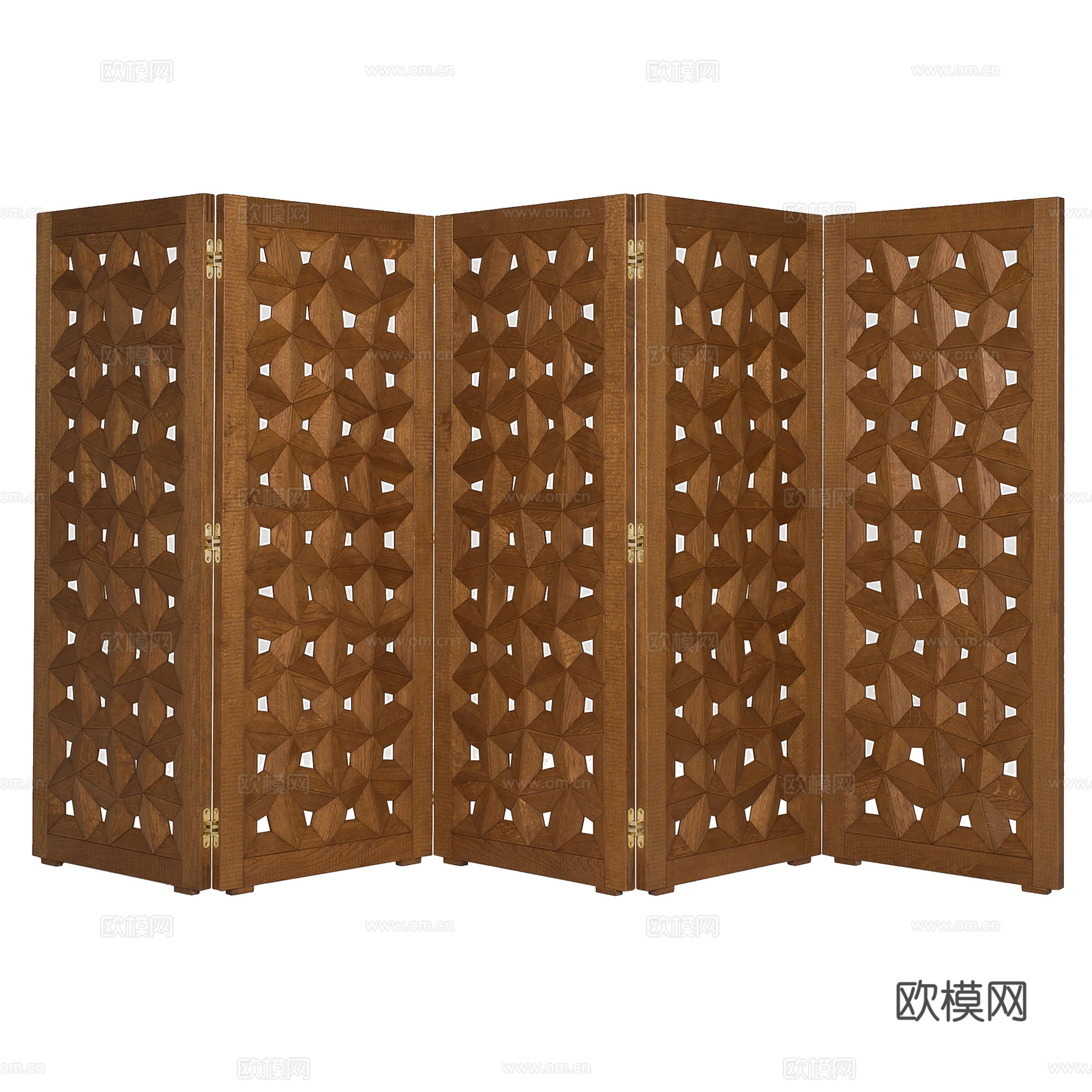 中古风屏风su模型