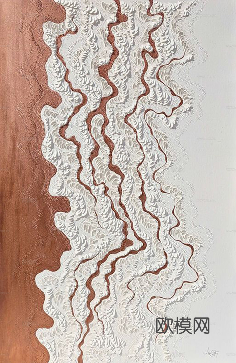 现代简约抽象挂画 肌理画 空间延伸画