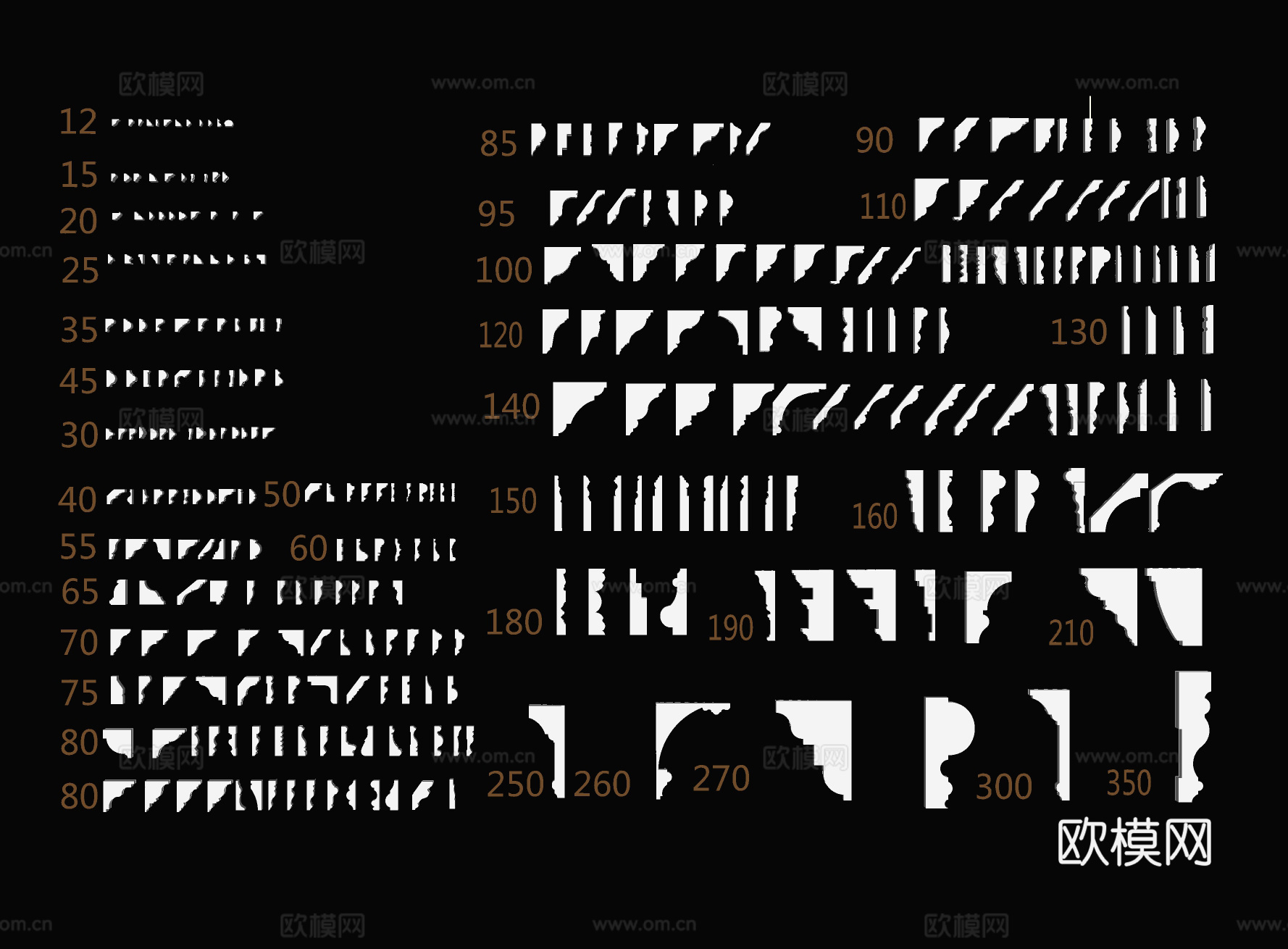 石膏 角花 石膏线 腰线 角线su模型