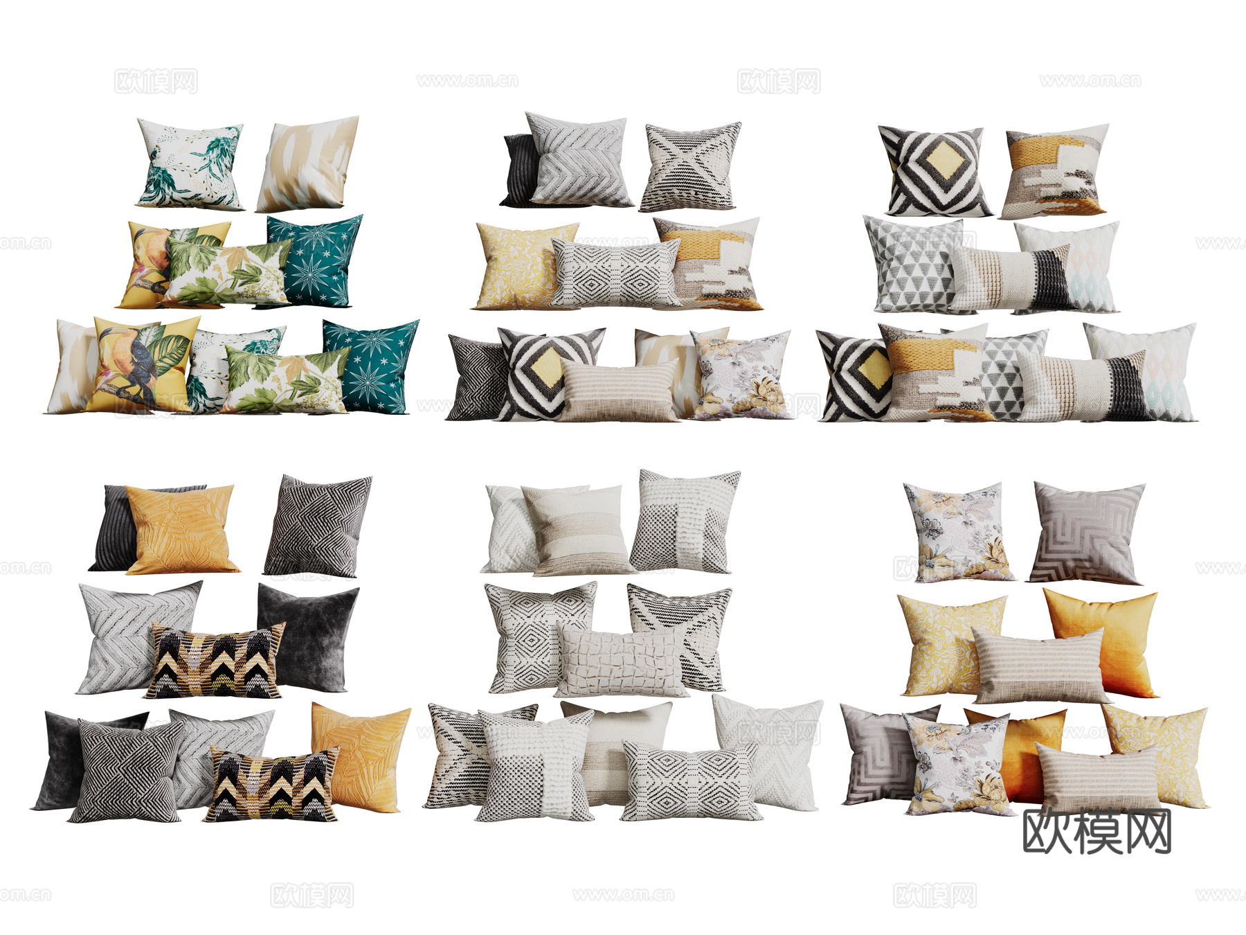 现代抱枕 沙发抱枕 装饰抱枕 抱枕组合su模型