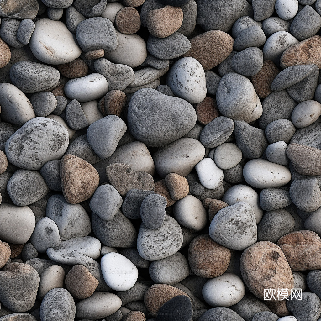 无缝杂色鹅卵石贴图