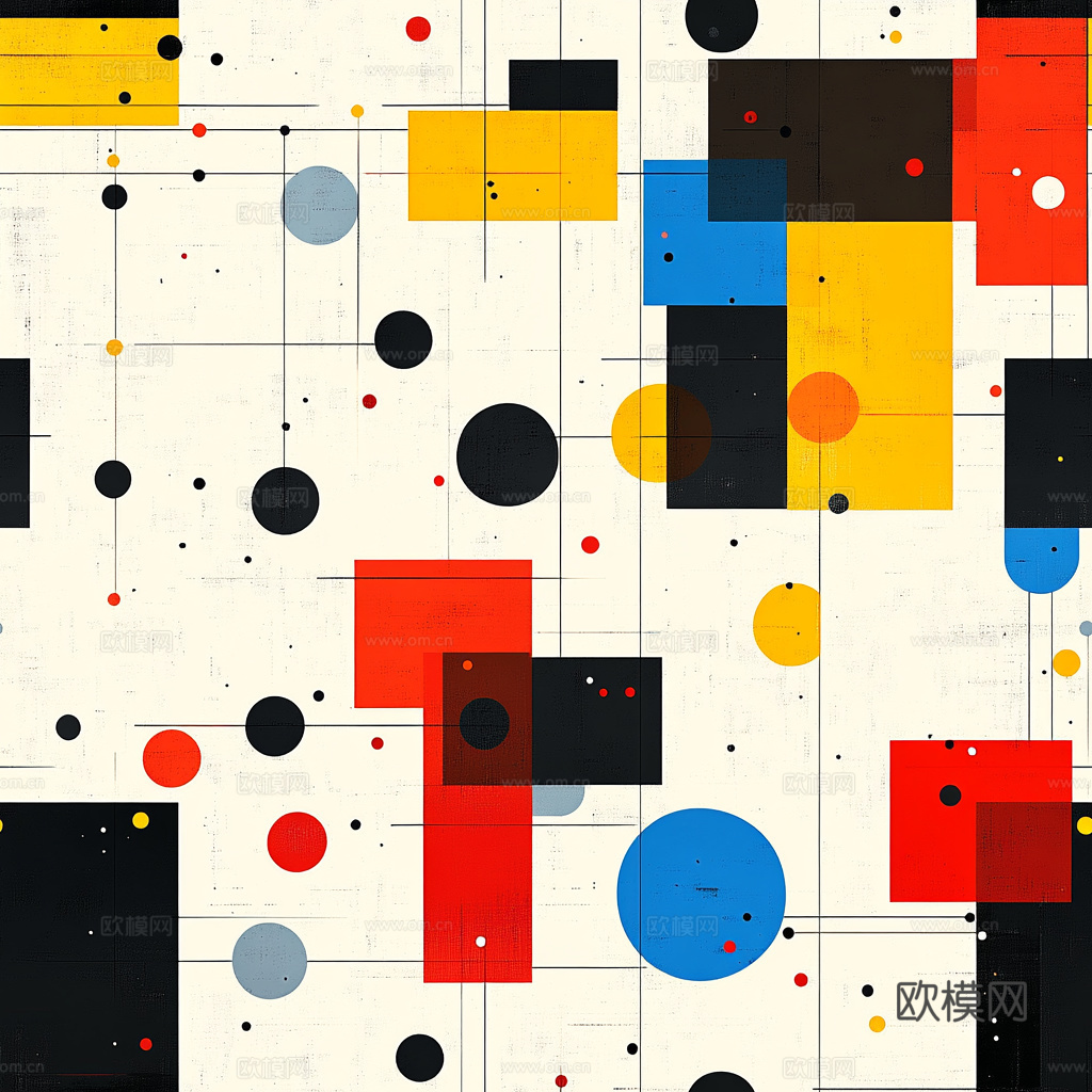 现代极简几何抽象壁画