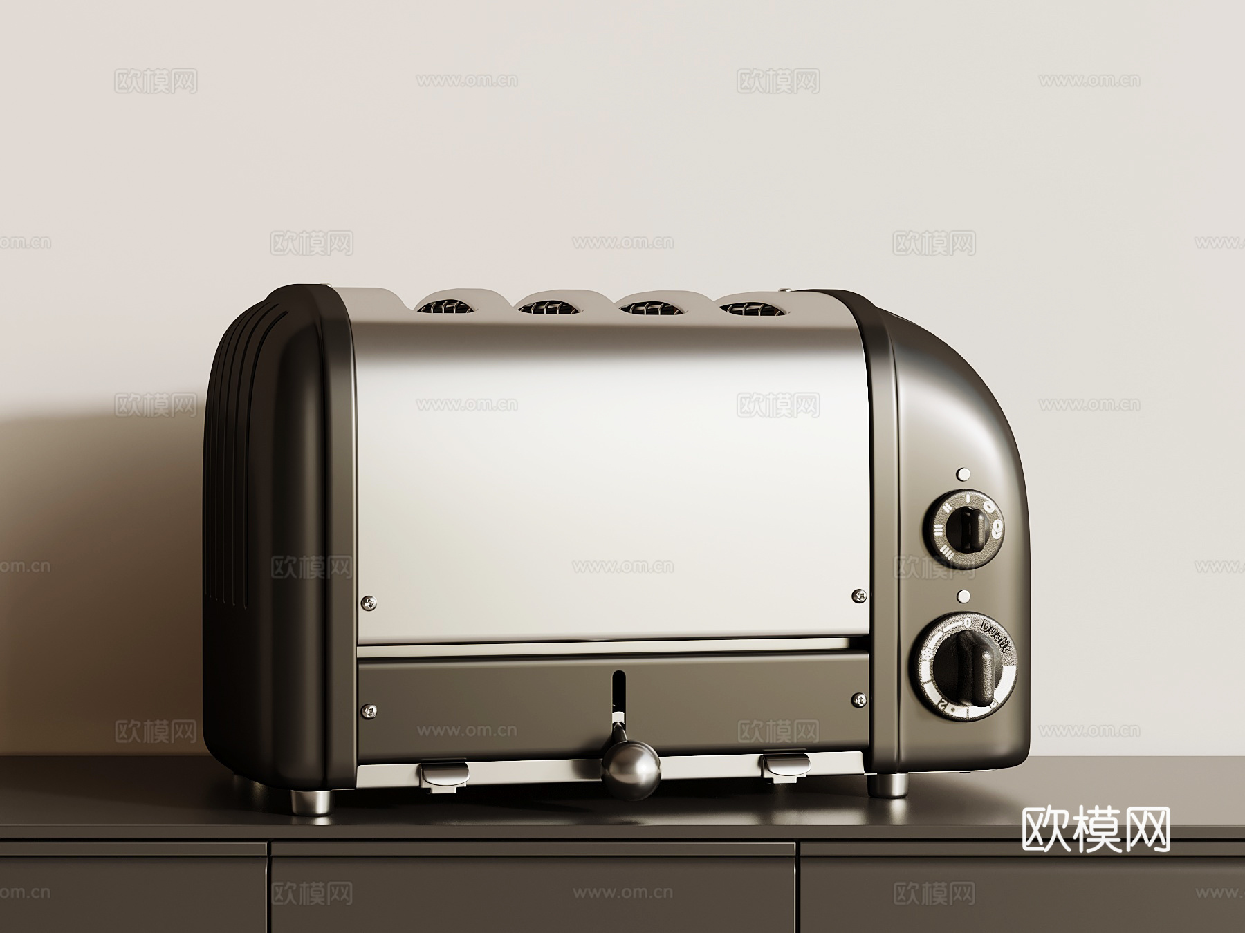 现代面包机 金属面包机su模型