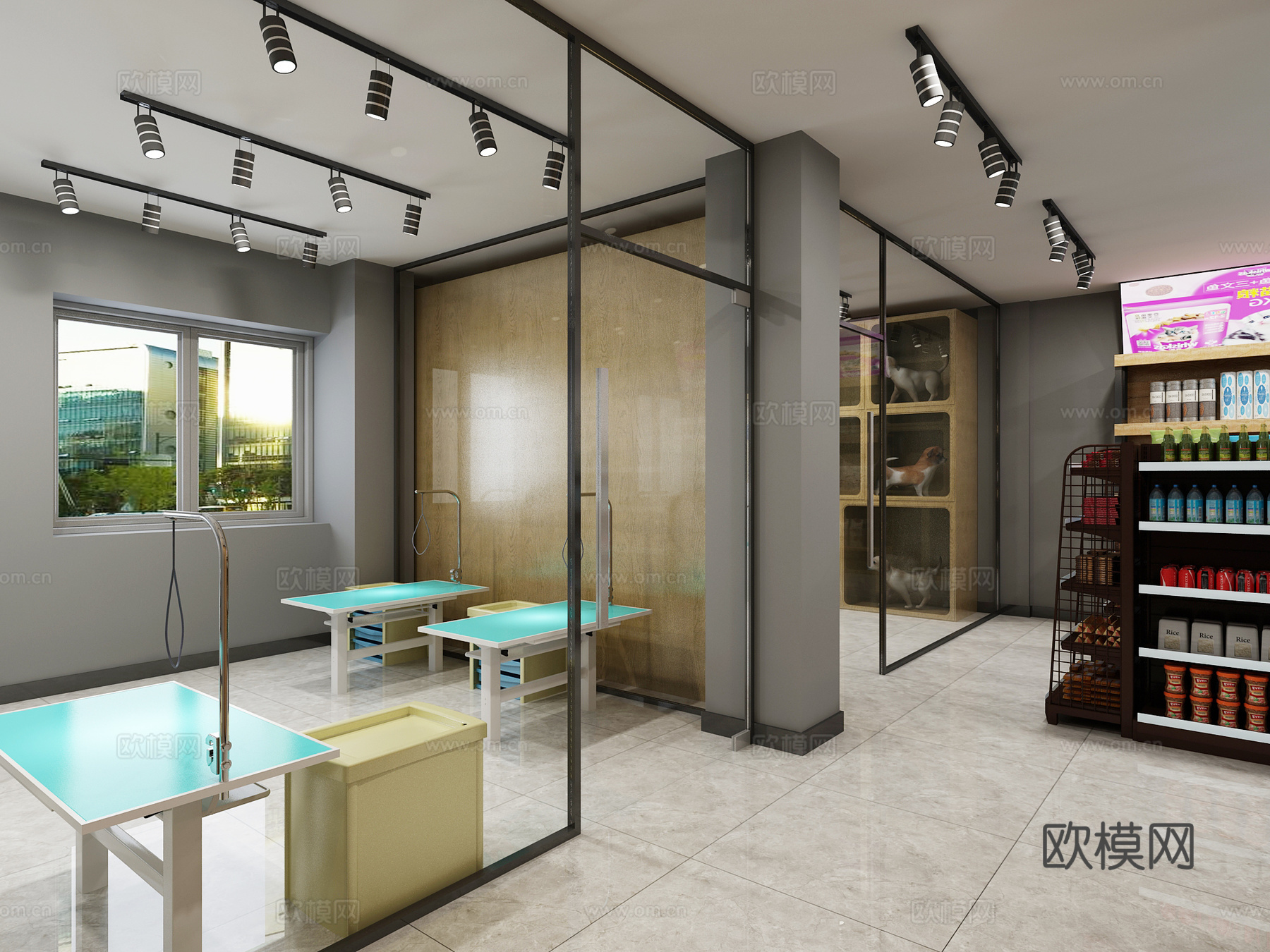 现代宠物店宠物医院3d模型下载（渲染图2）