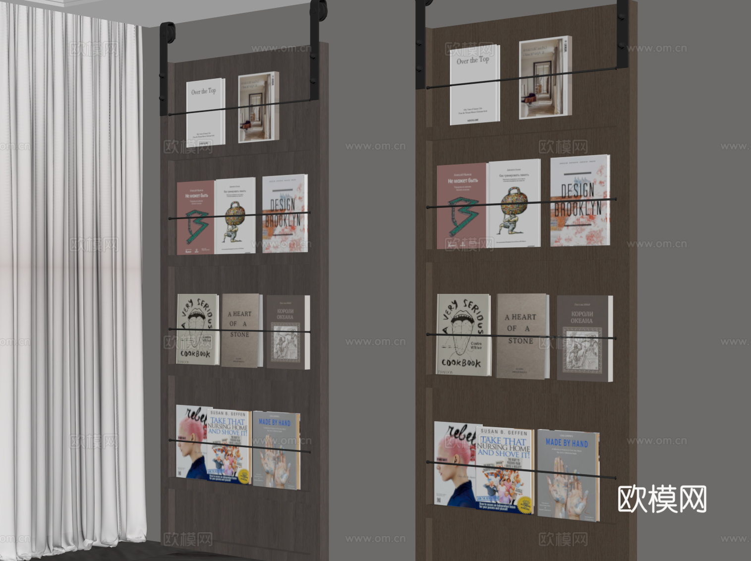 现代意式书架su模型