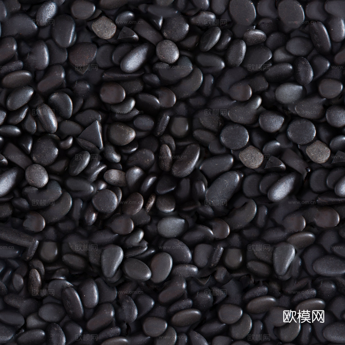 高清无缝黑色鹅卵石贴图