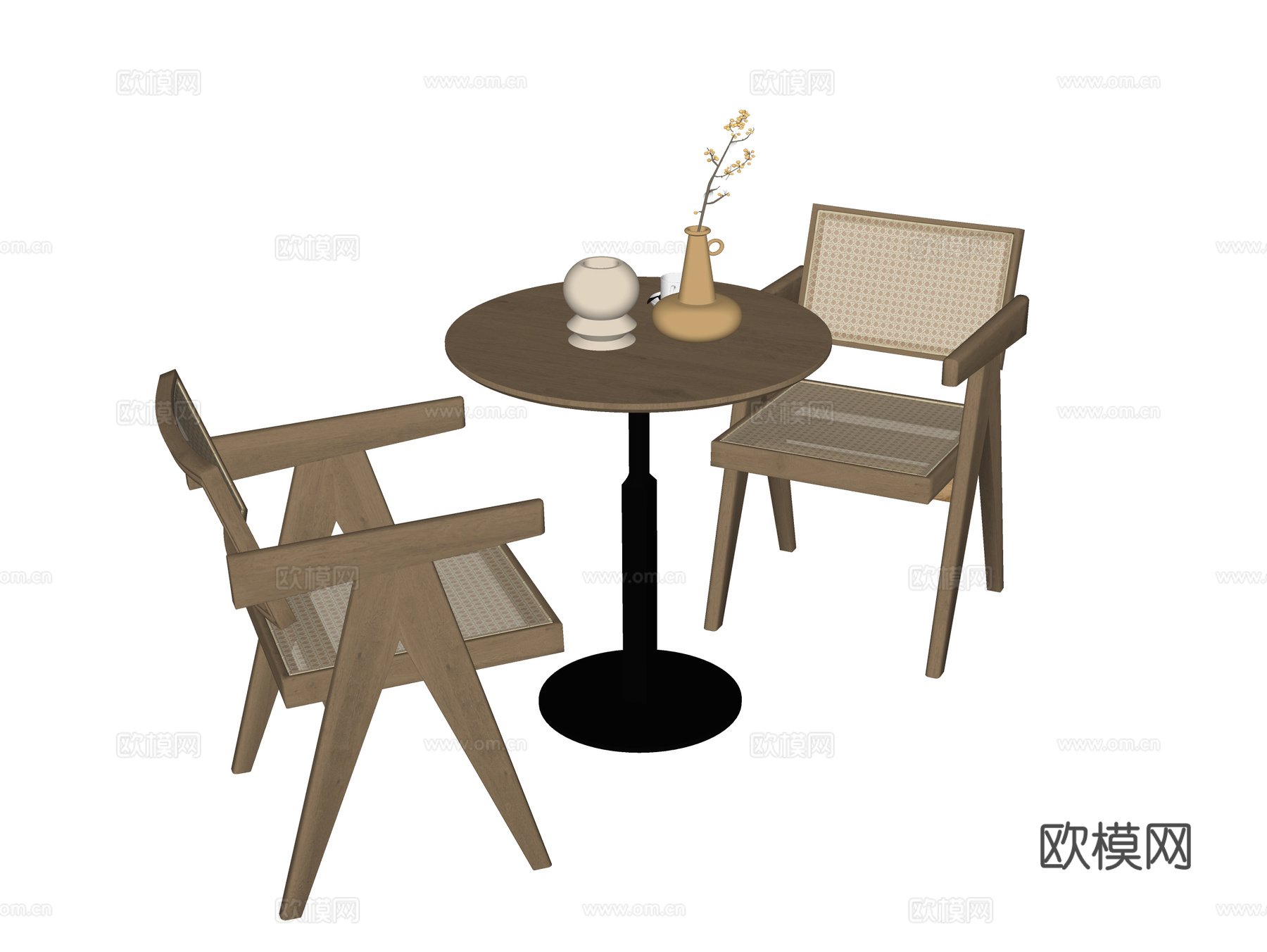 现代洽谈桌椅 咖啡桌椅su模型
