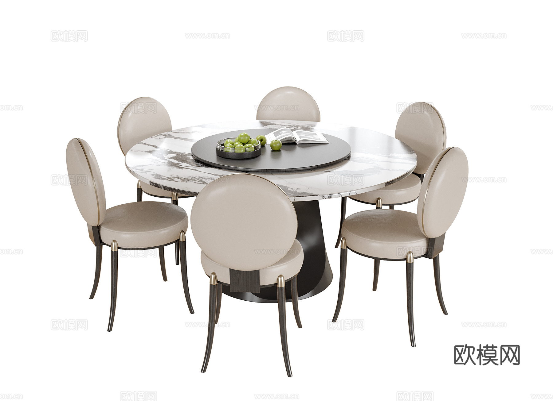 现代餐桌椅组合 餐椅 餐桌su模型