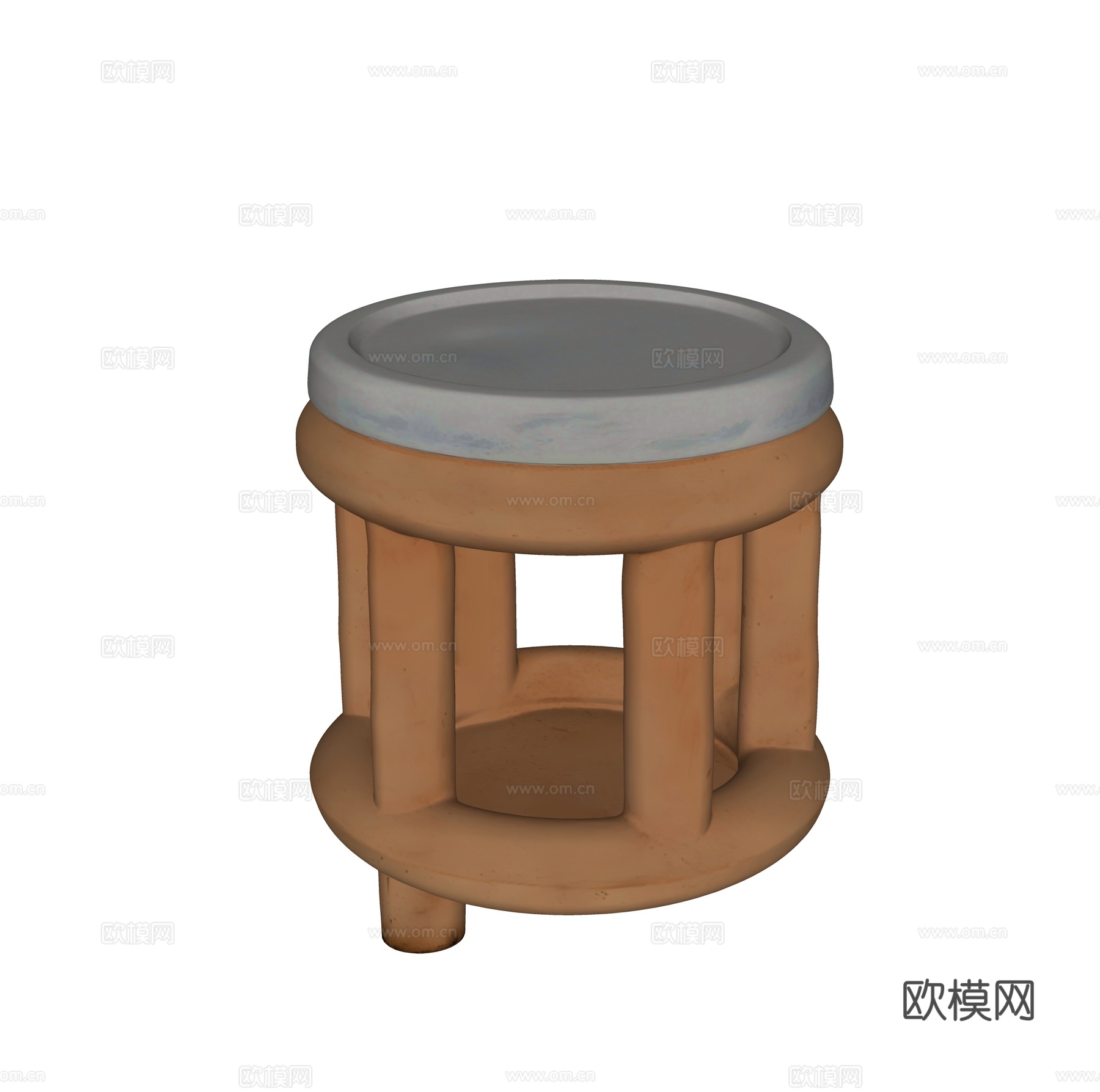 现代轻奢沙发凳 矮凳su模型