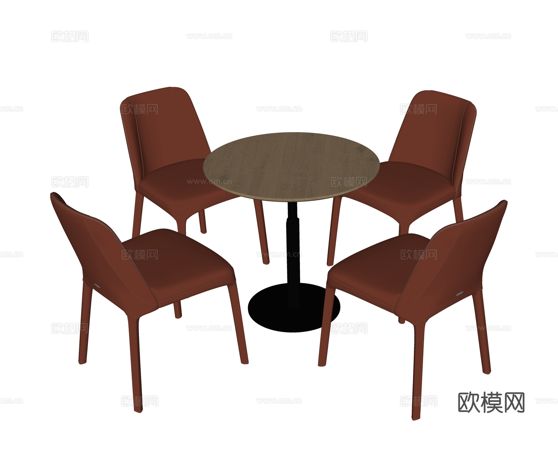 现代休闲桌椅 洽谈桌椅su模型