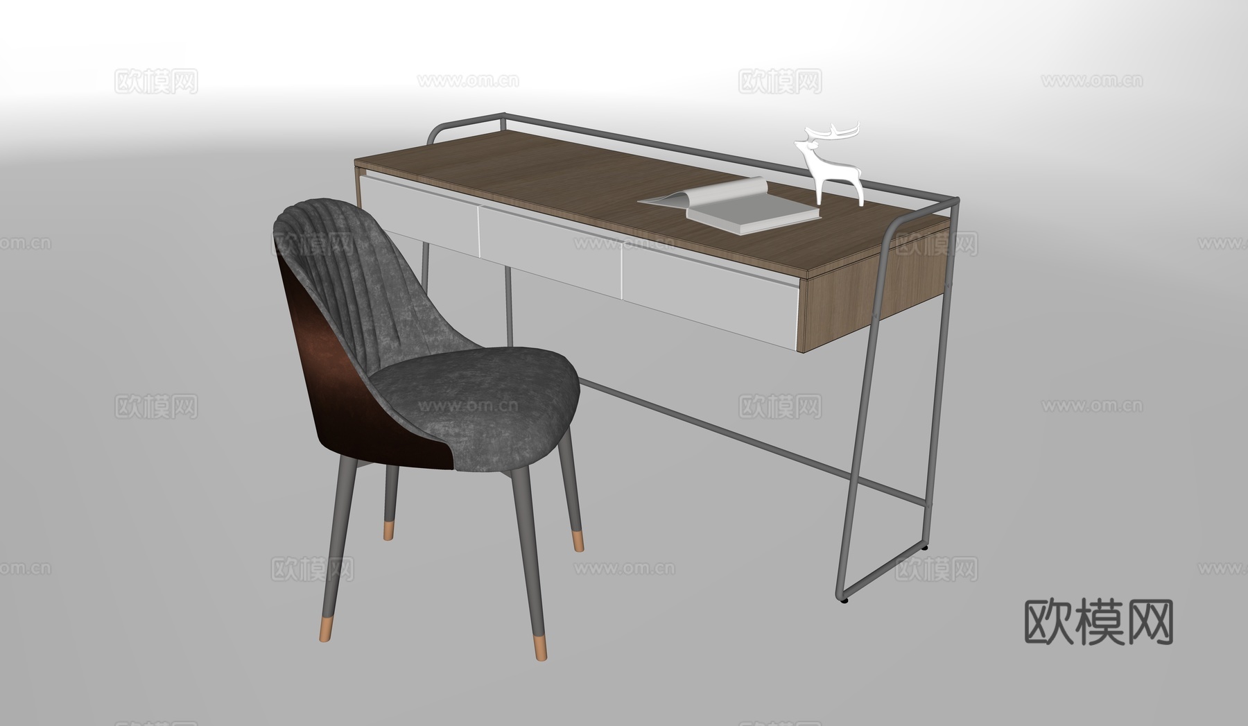 现代书桌椅组合现代书桌椅组合su模型
