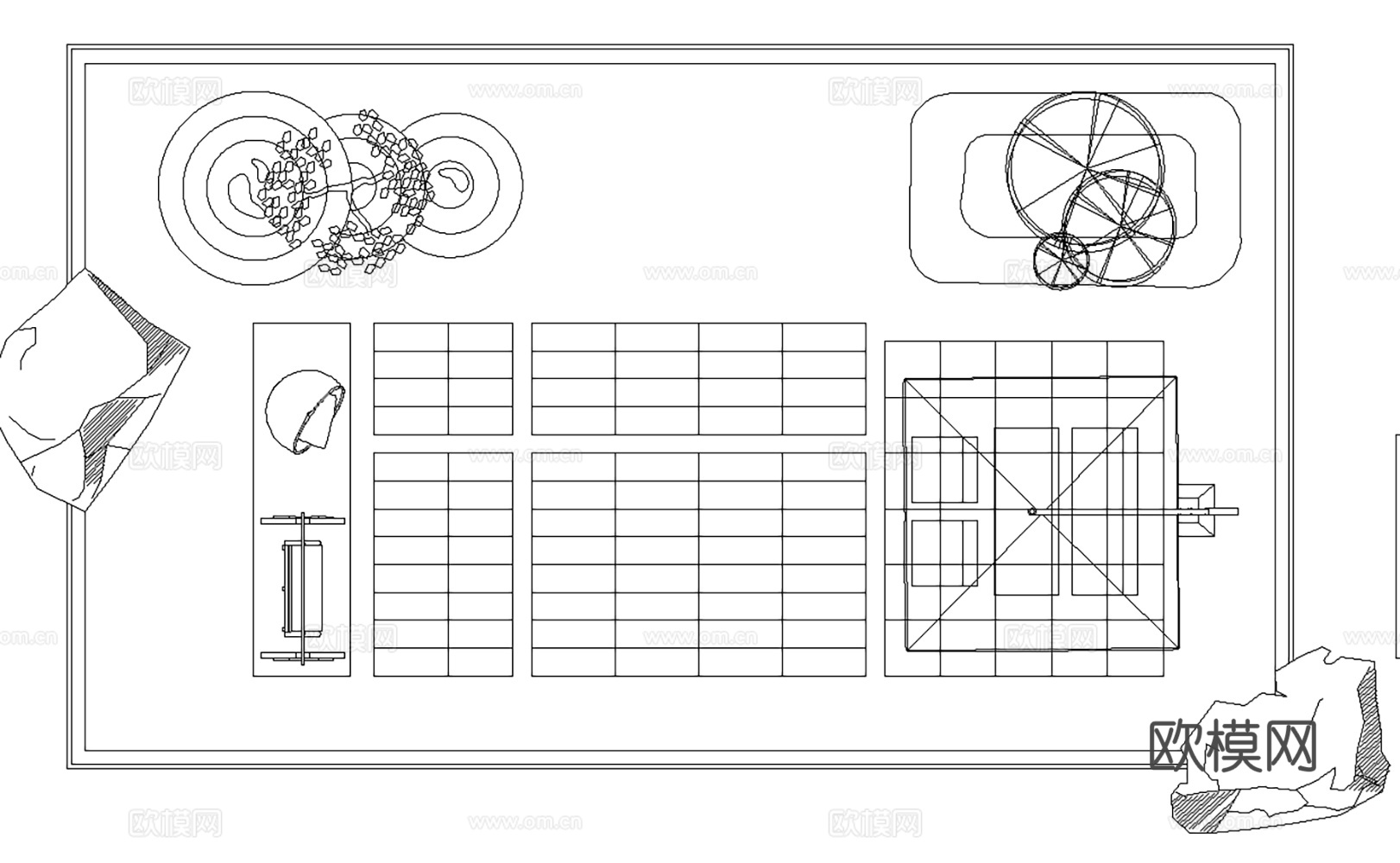 庭院花园景观造景CAD图库cad施工图
