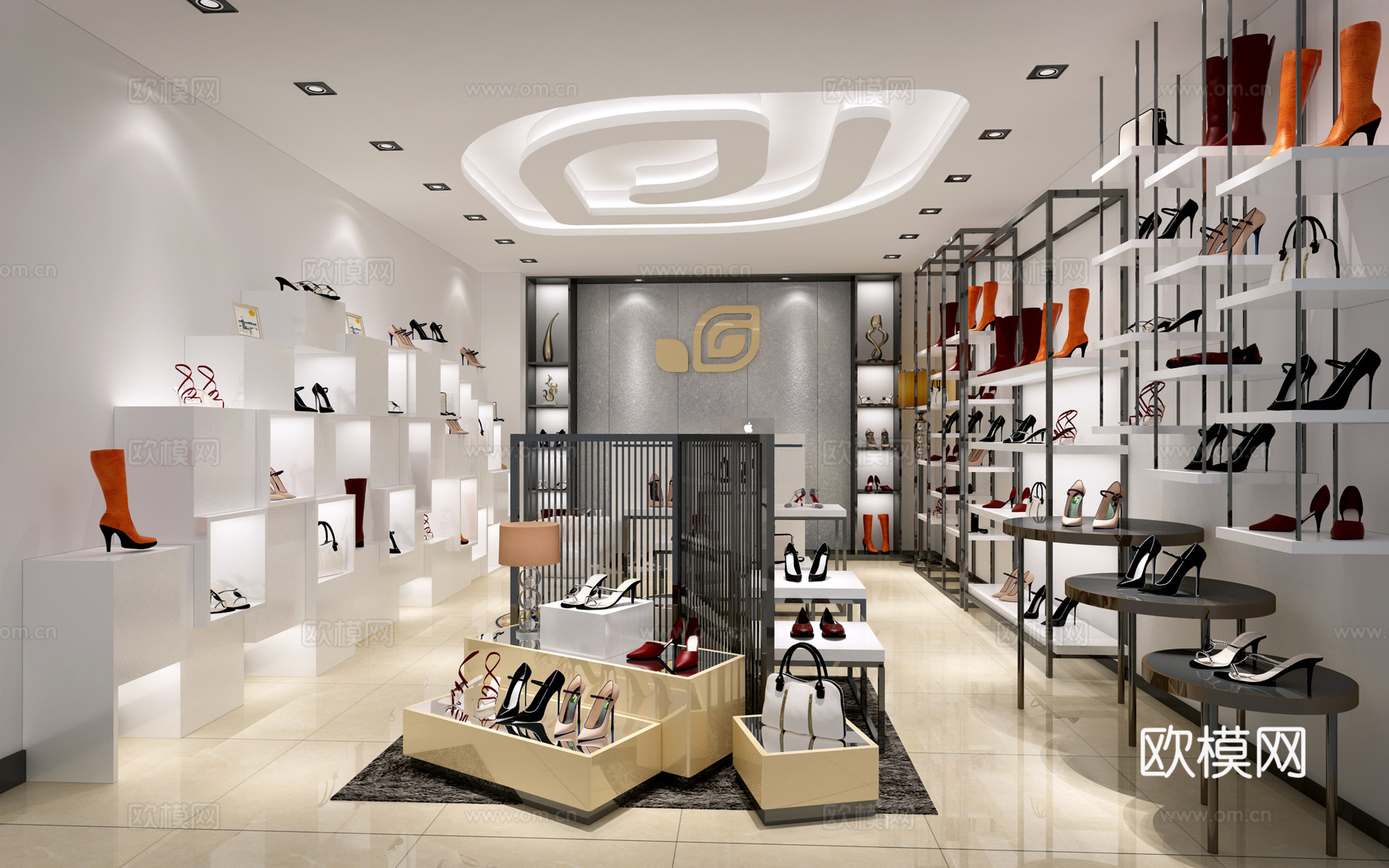 现代商场女鞋店3d模型下载