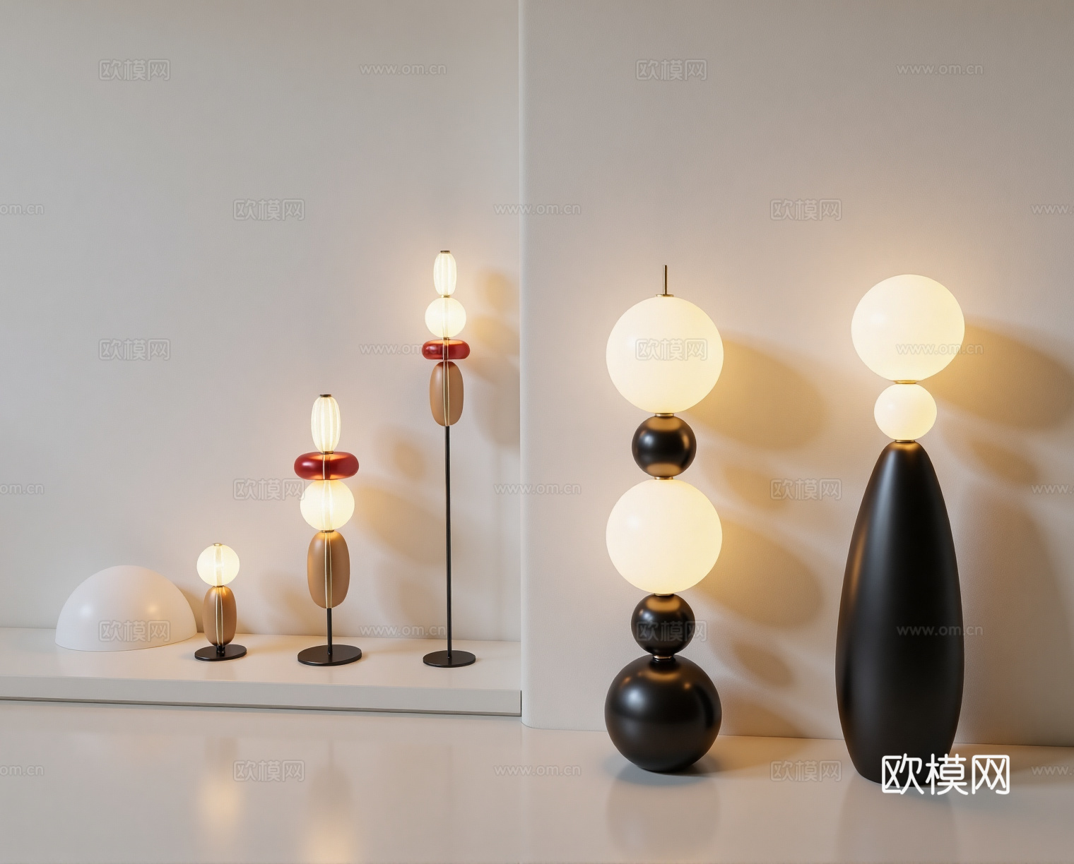 现代网红落地灯su模型