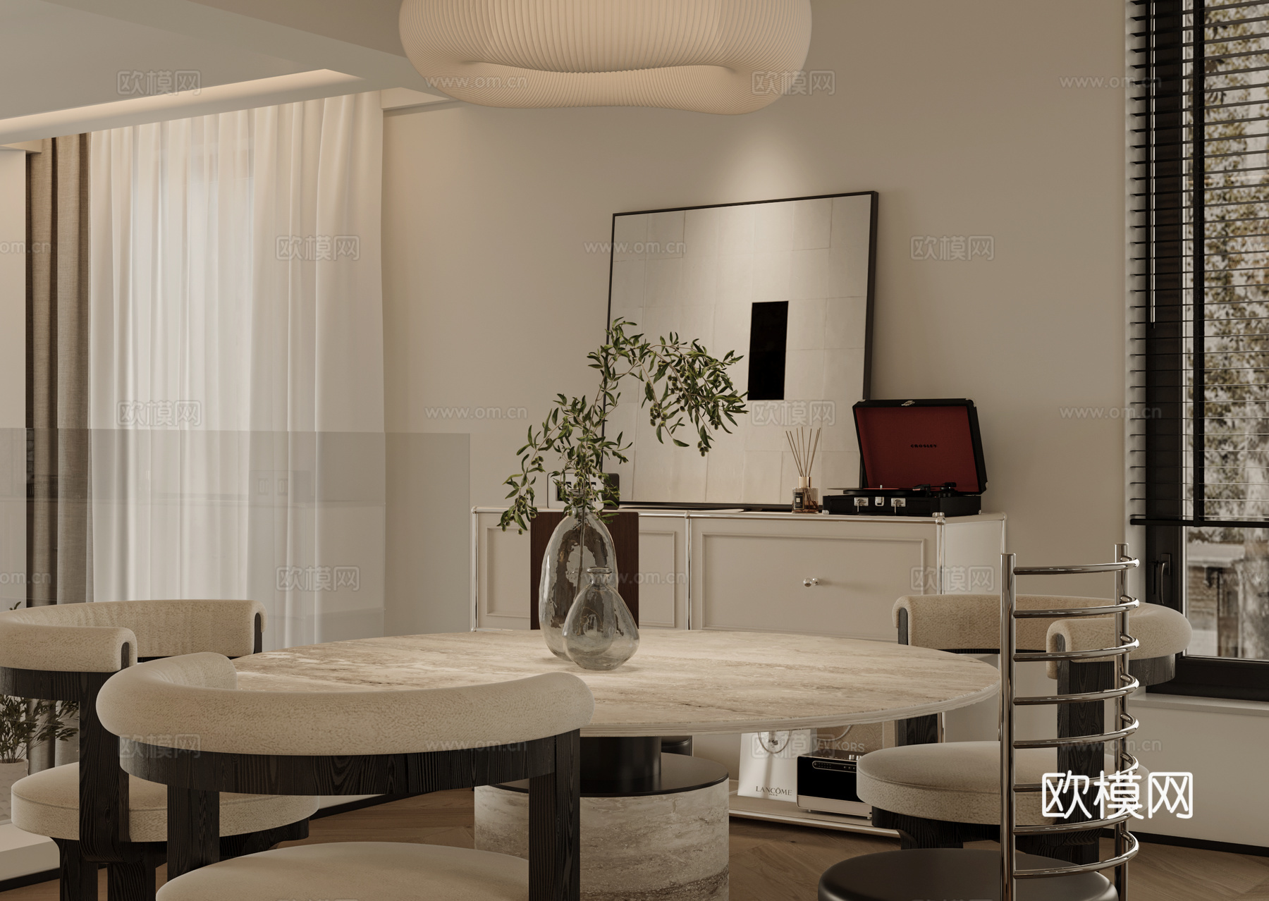 别墅客厅3d模型下载（渲染图2）