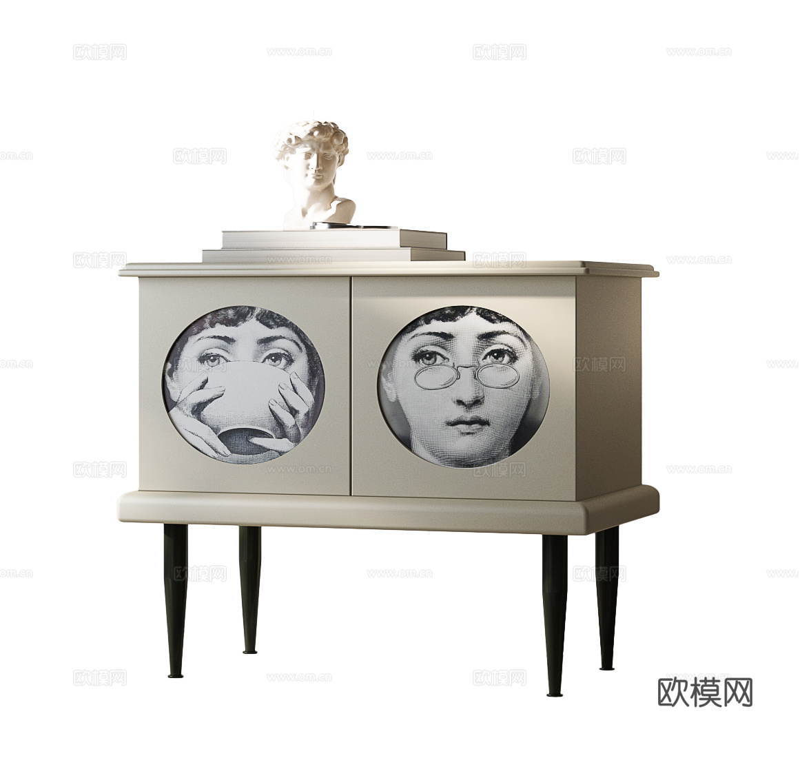 法式复古玄关柜 法式复古边柜 法式装饰柜3d模型下载