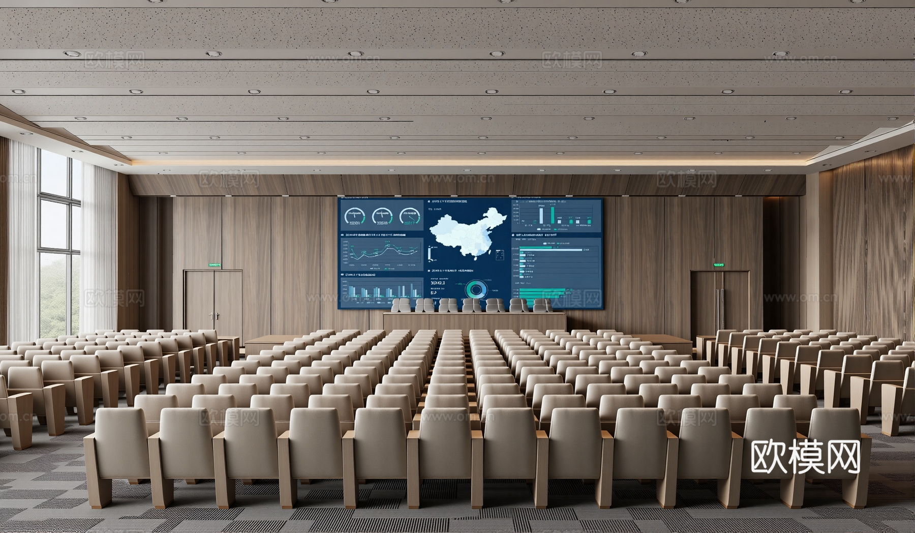 会议室宣讲室讲堂su模型