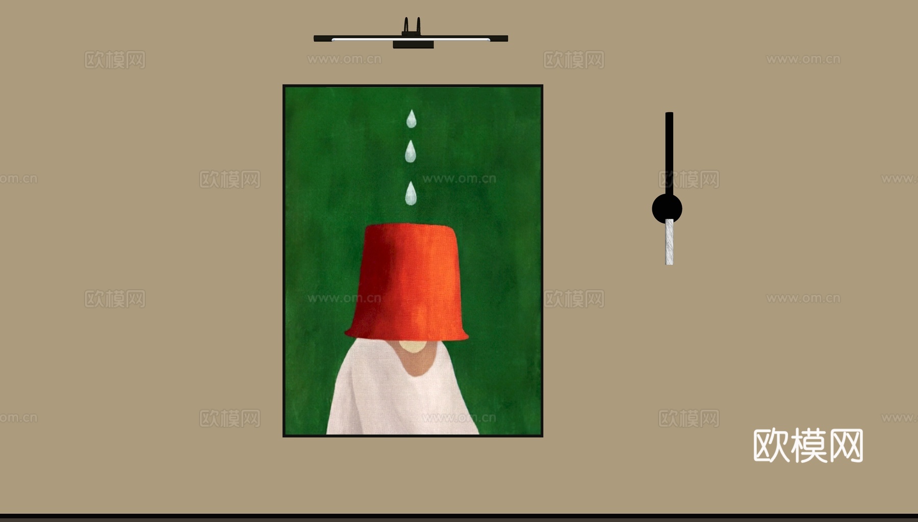 现代抽象人物挂画su模型