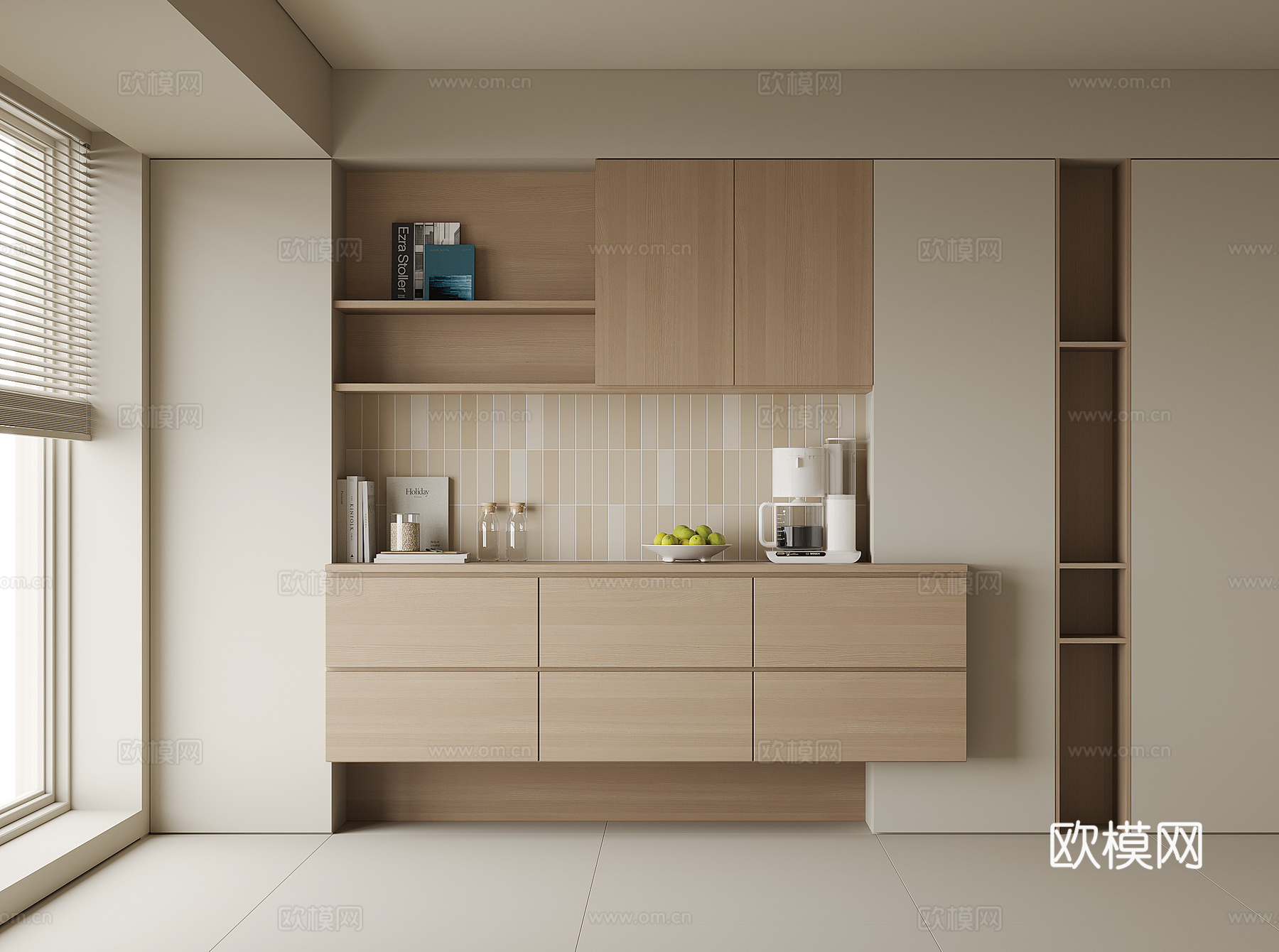 现代酒柜餐边柜3d模型下载