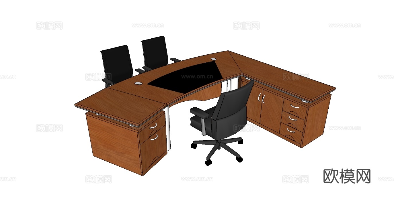 班台桌 办公桌 办公椅 办公家具su模型