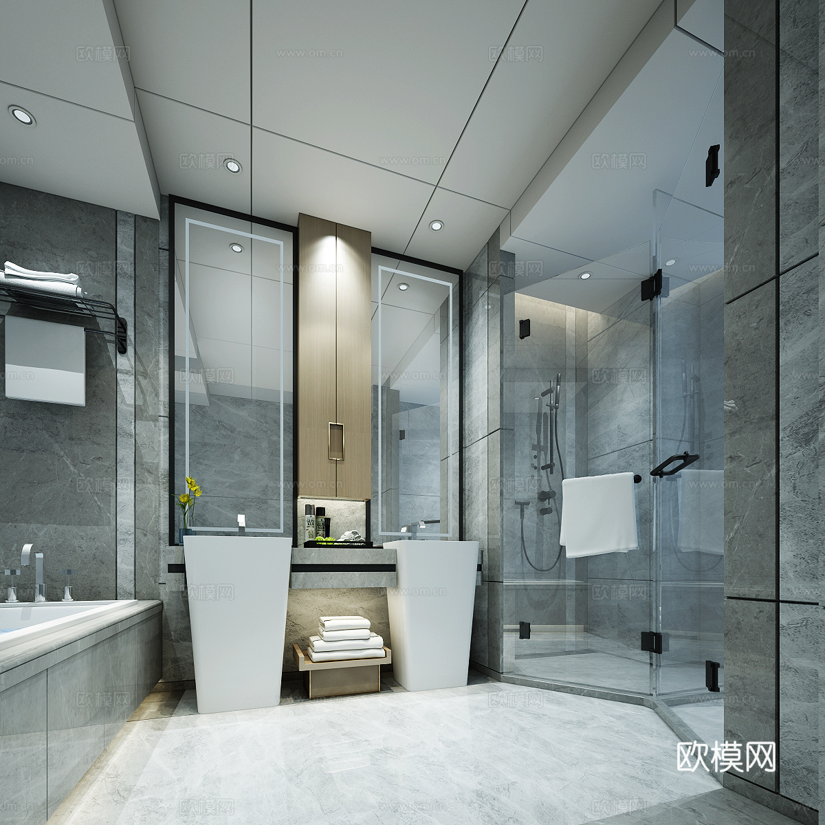 现代卫生间3d模型
