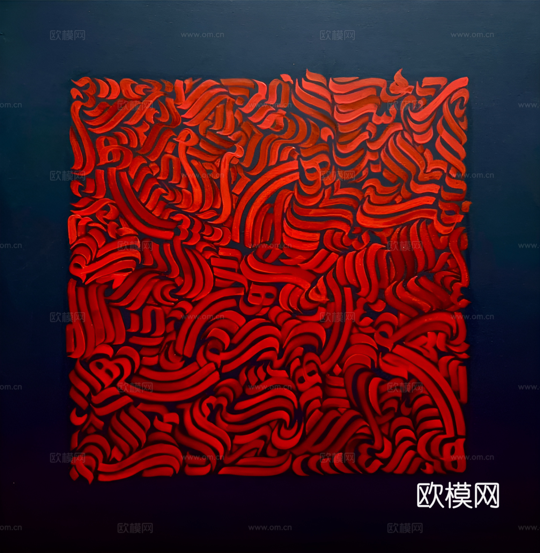 意式极简抽象挂画黑红艺术画贴图