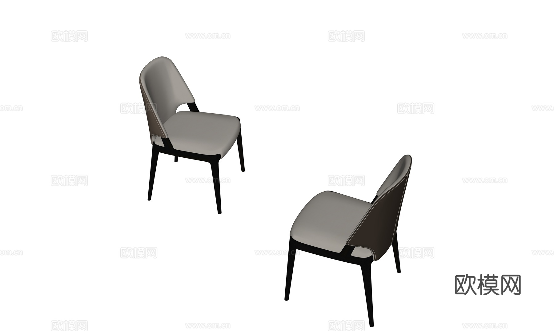 现代书桌椅组合su模型