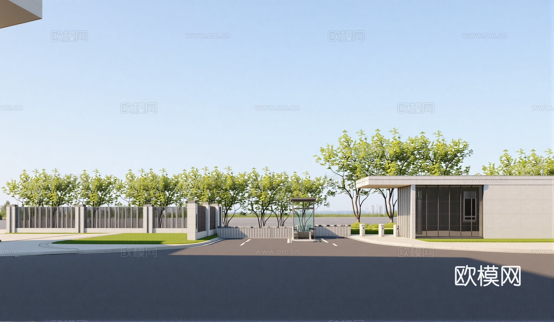 工厂大门门楼su模型