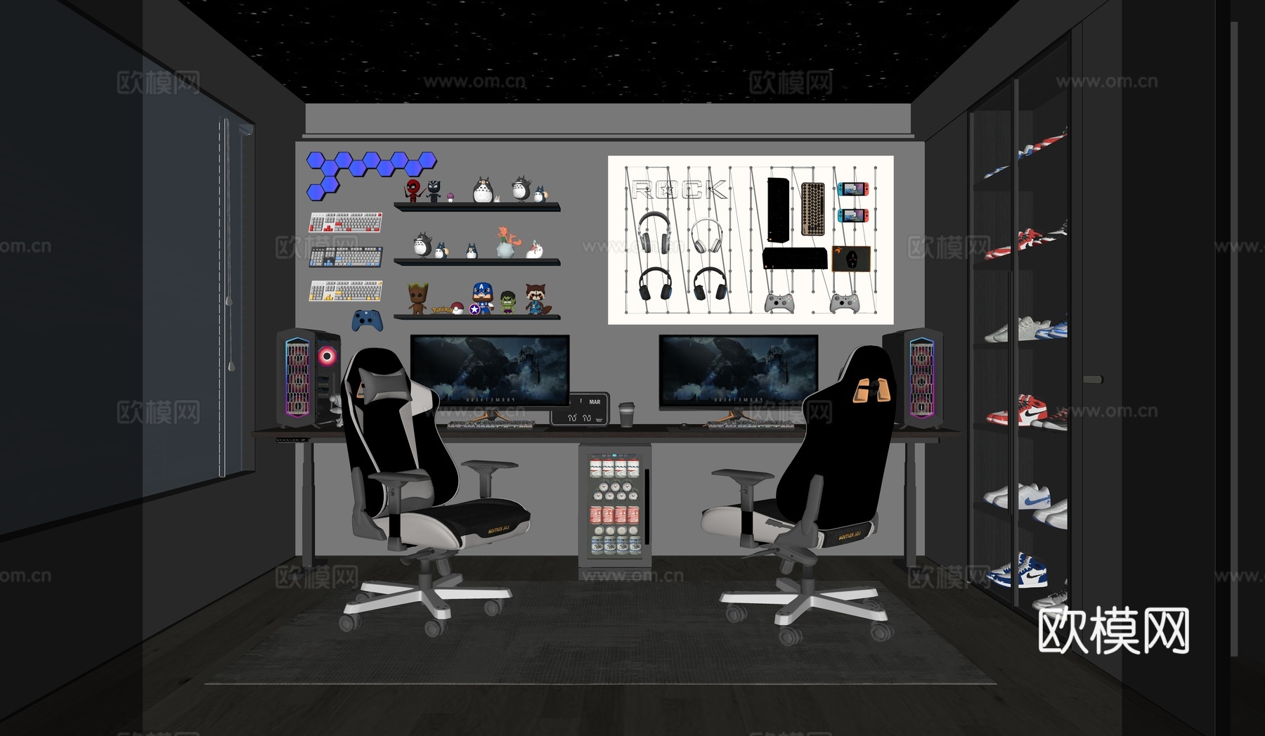 现代电竞房su模型