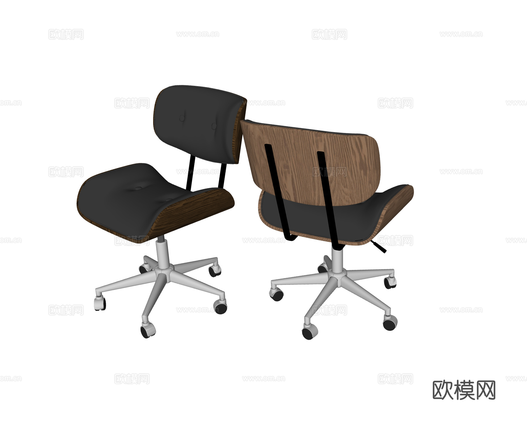 现代复古办公椅su模型