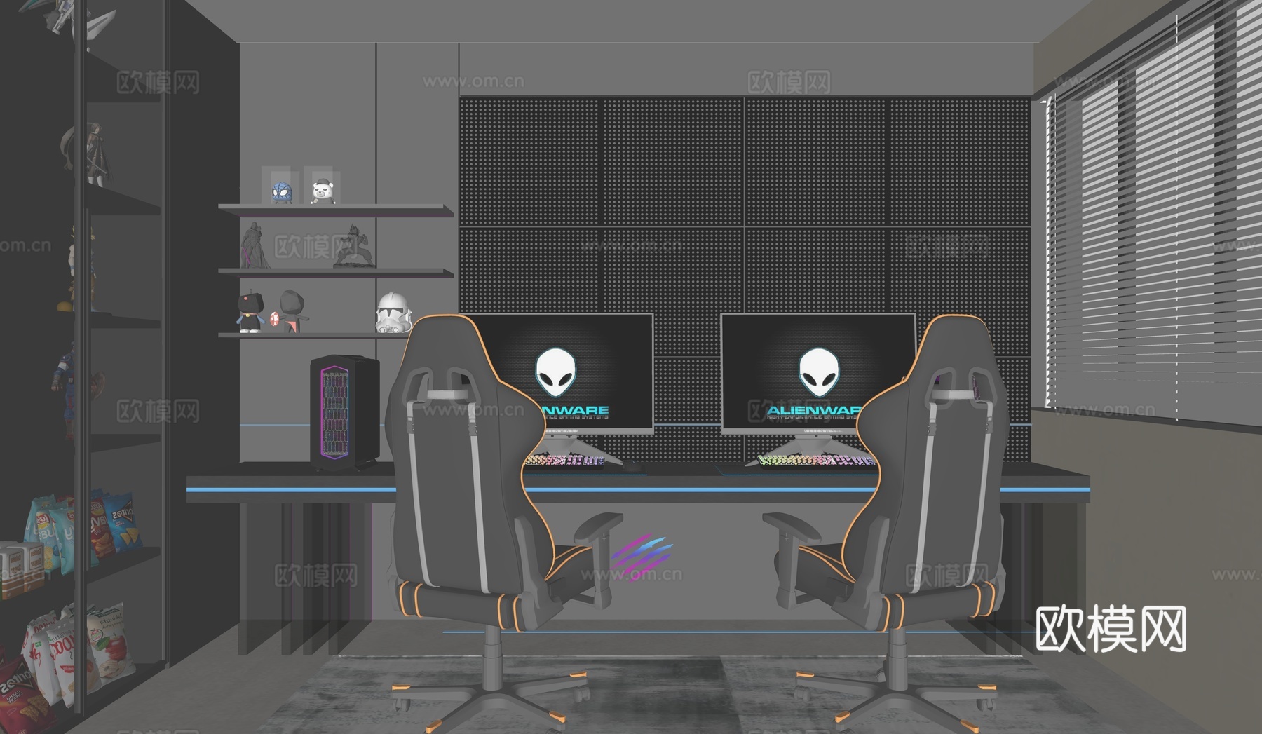 现代电竞房su模型