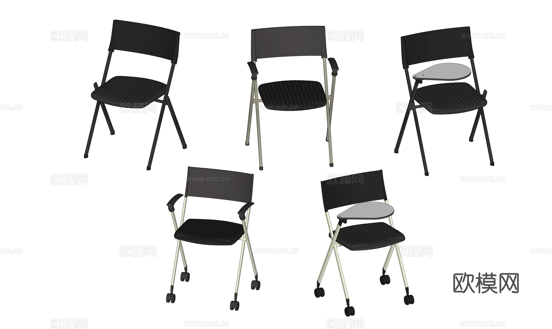 现代书桌椅组合su模型