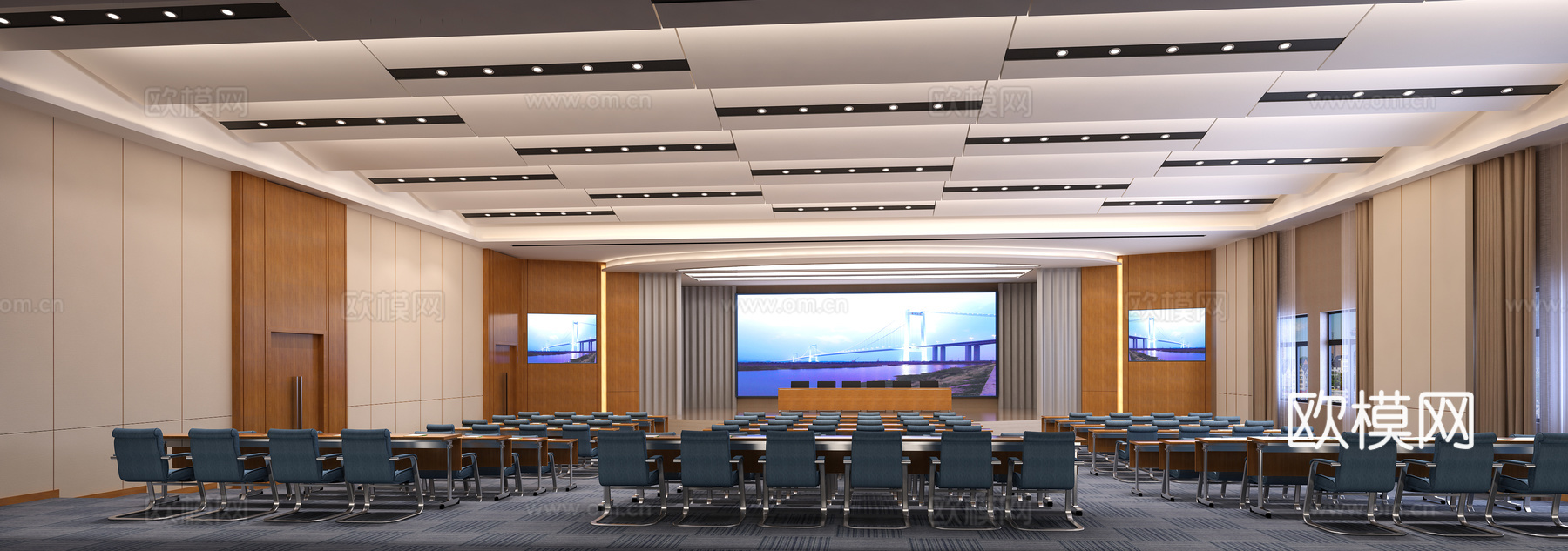 现代多功能会议室3d模型