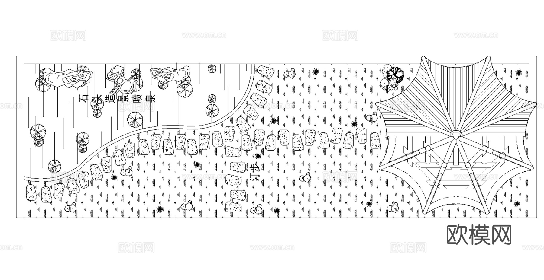 庭院花园景观造景CAD图库cad施工图