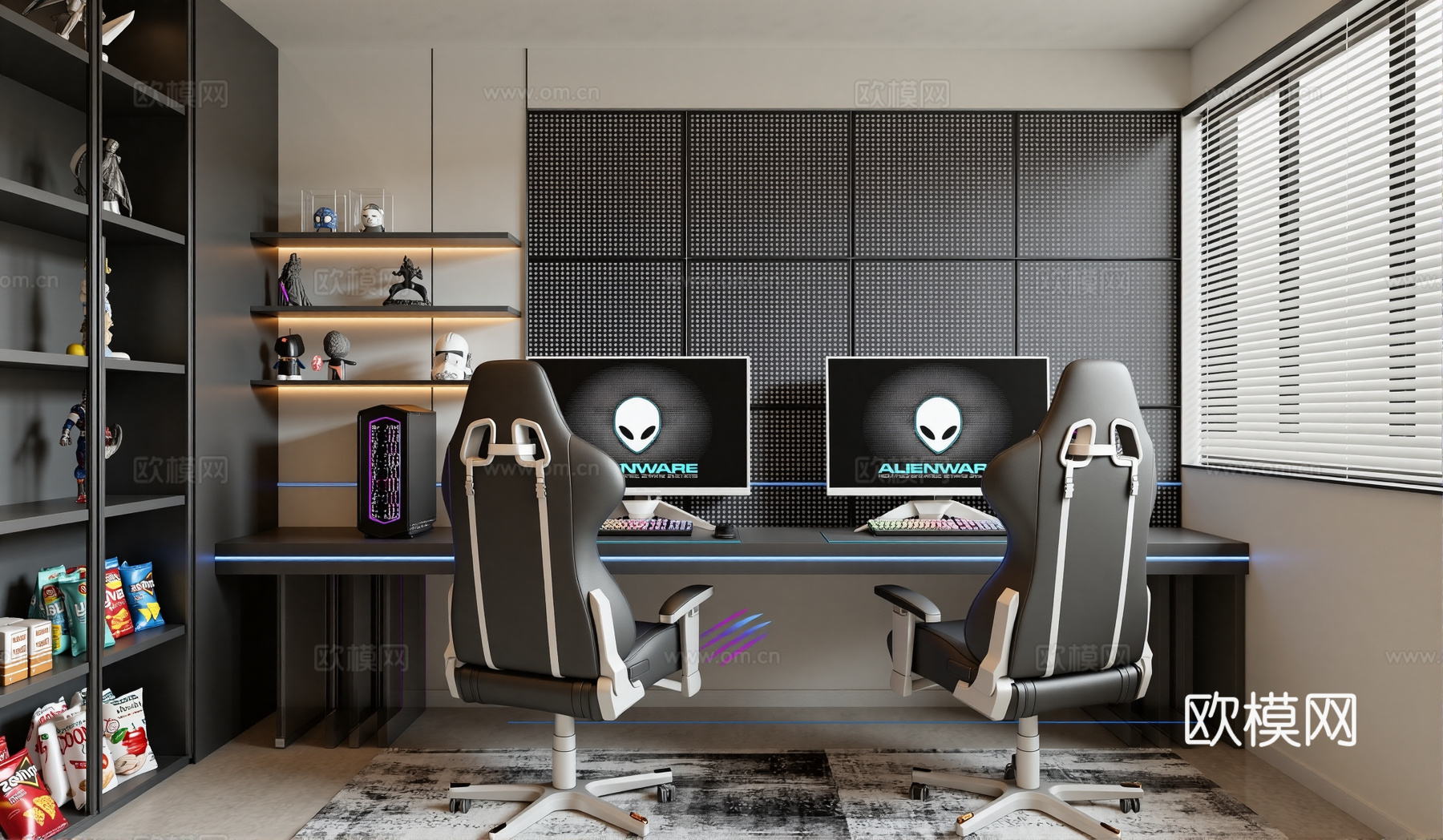 现代电竞房su模型