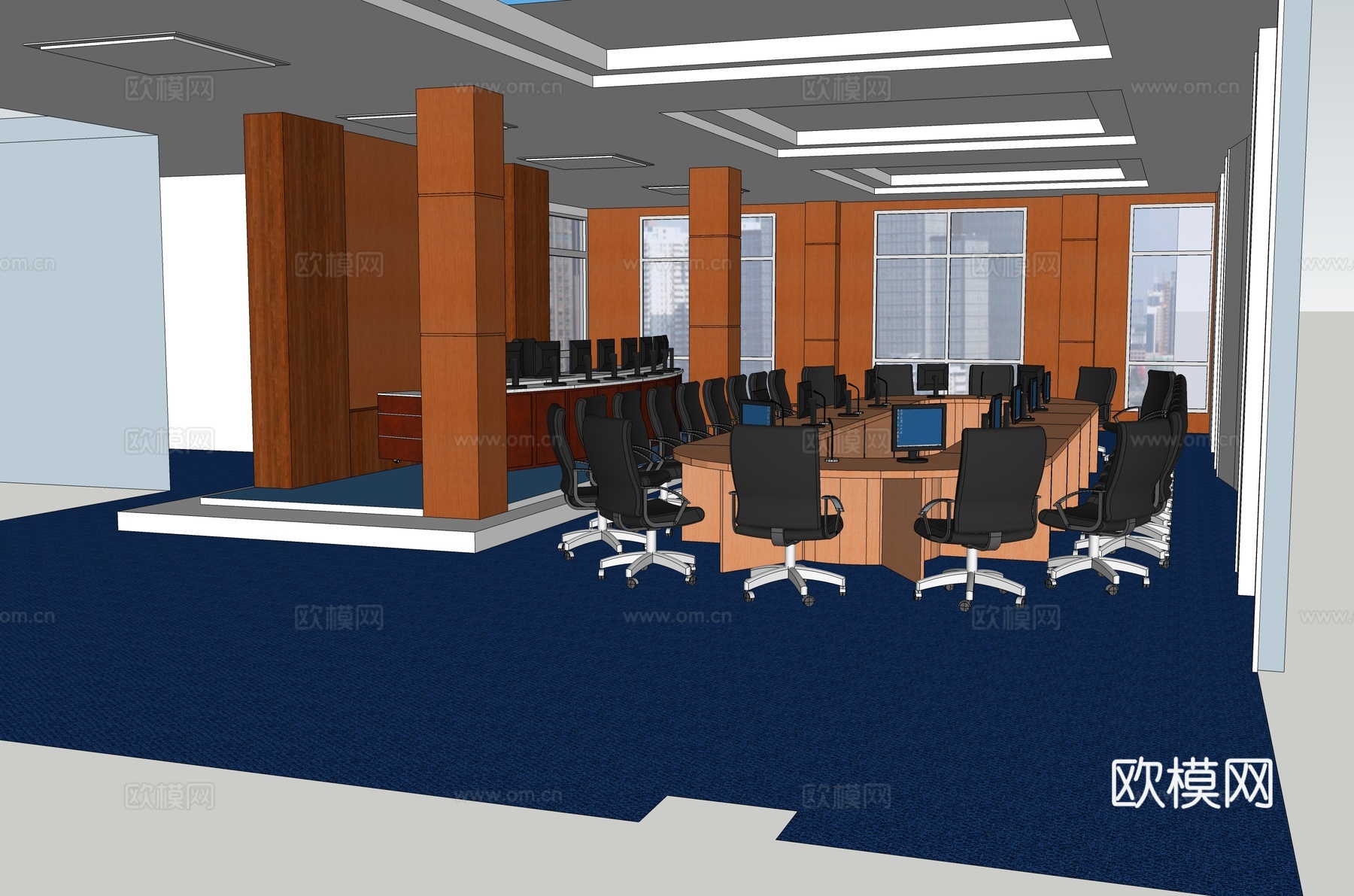 会议桌 办公家具 会议台 会议椅su模型