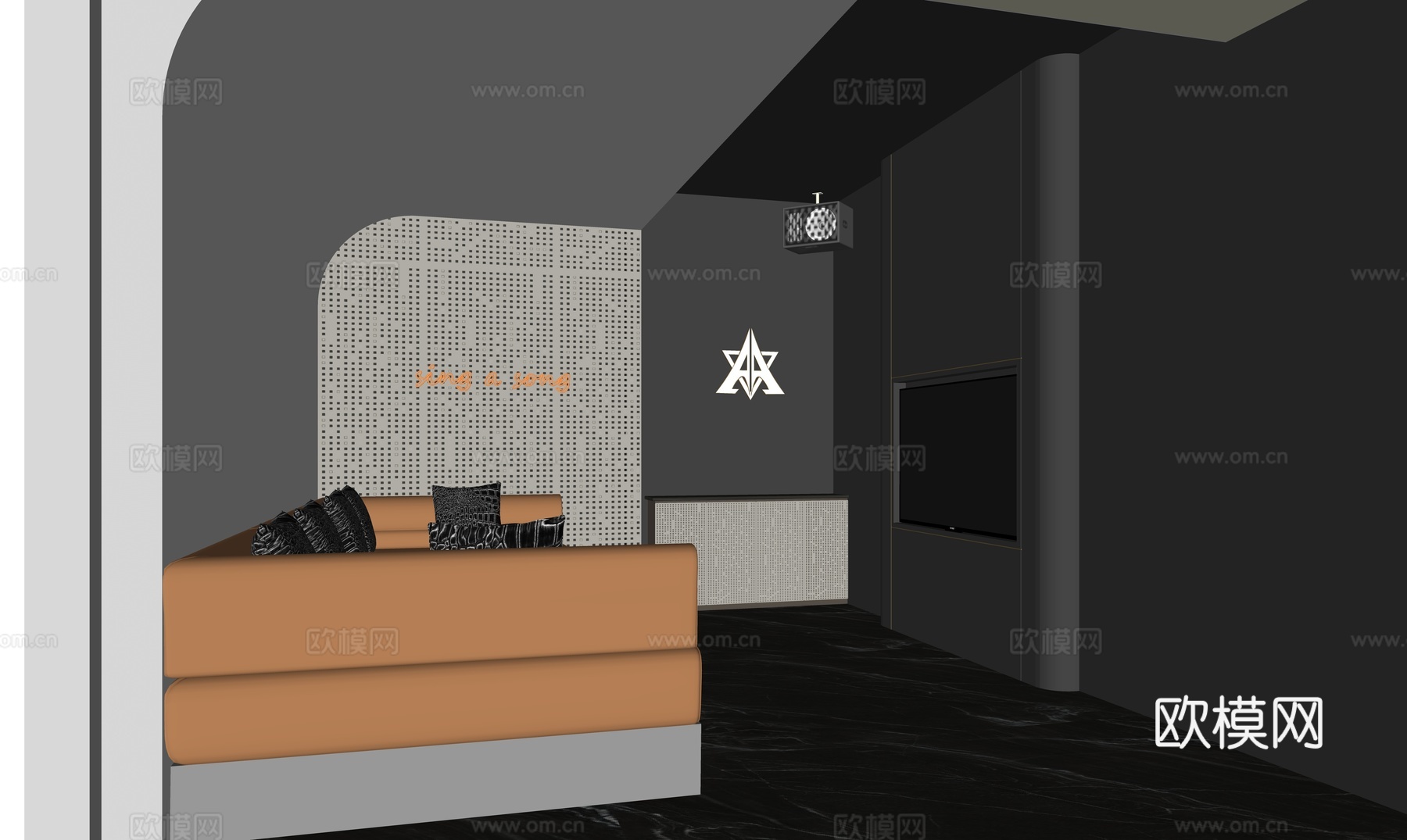 网红KTV  影音室su模型