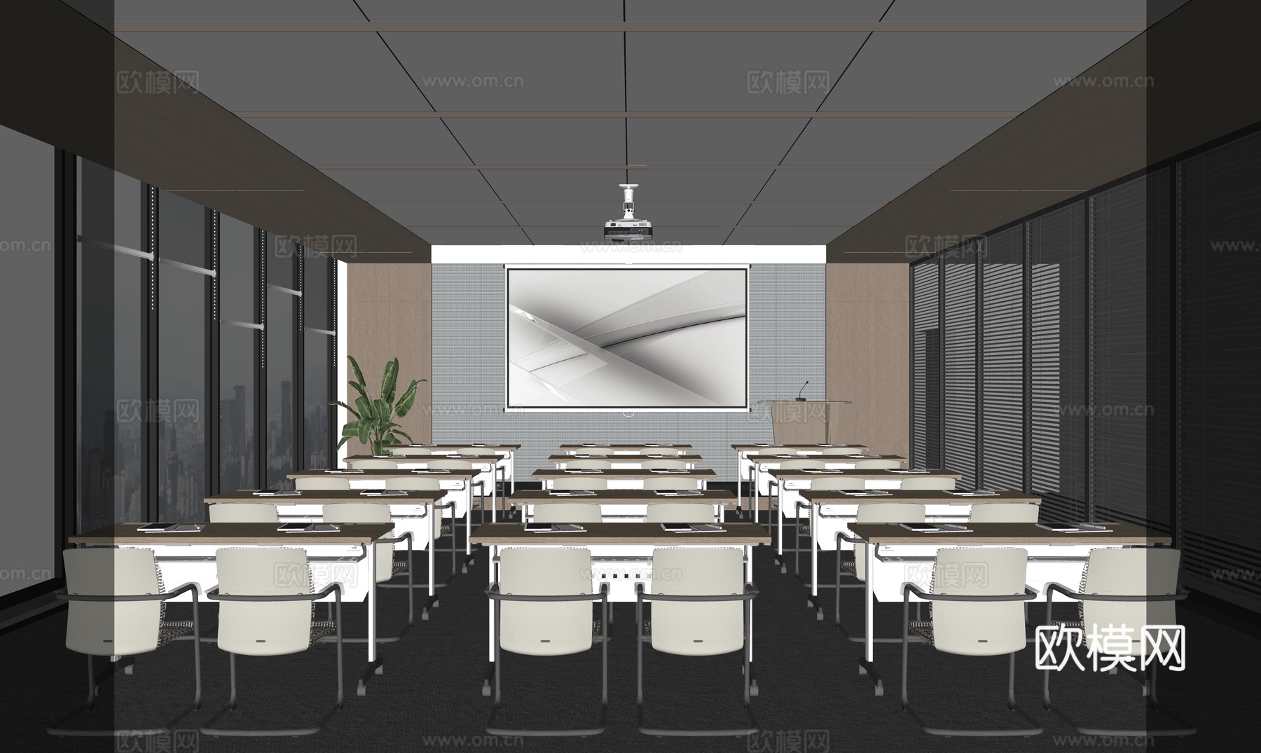 会议室宣讲室讲堂su模型