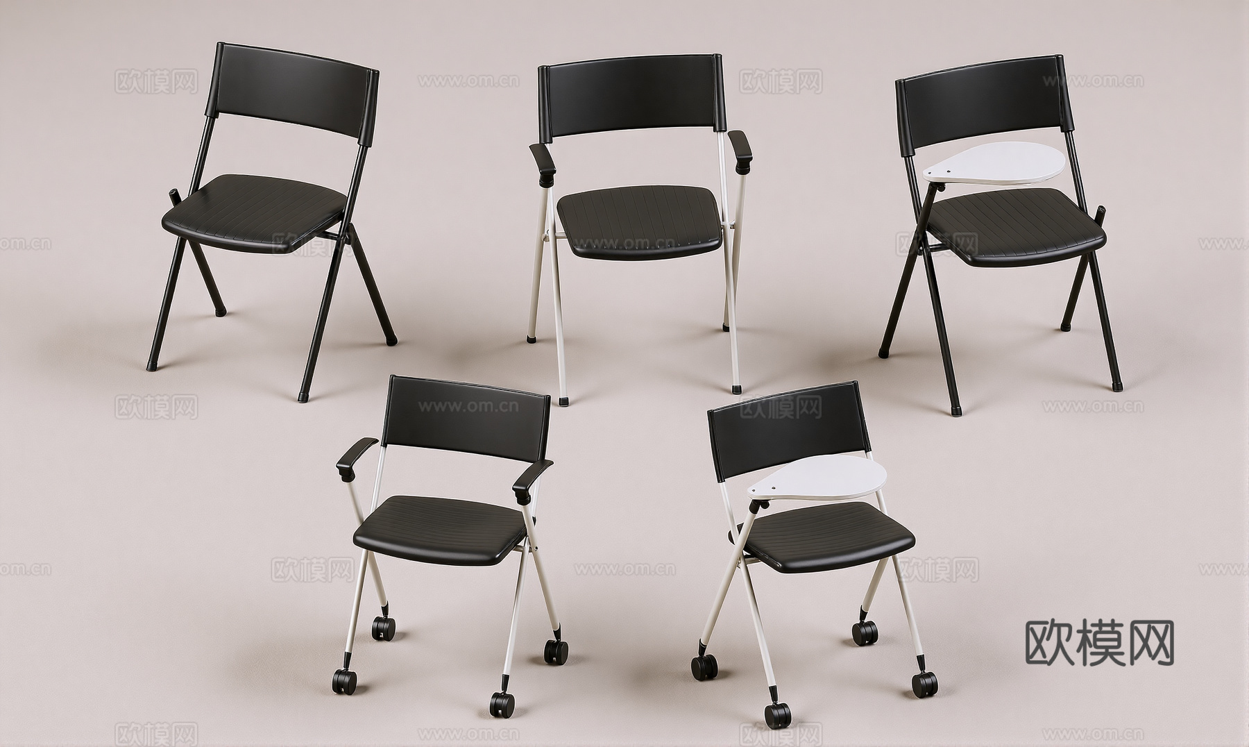 现代书桌椅组合su模型