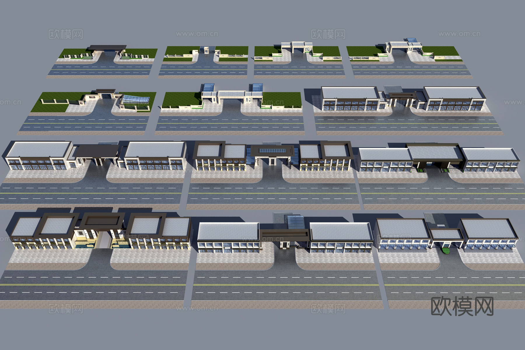 商业街 大门 入口 商业su模型
